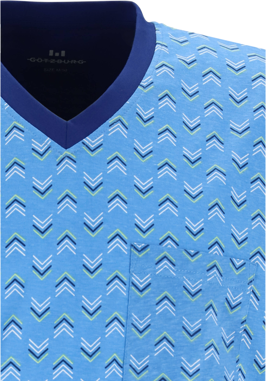 5-4060084179081-gotzburg-Gotzburg_OJ_452168625_Detail_HR Gotzburg heren shortama V-hals, middenblauw dessin