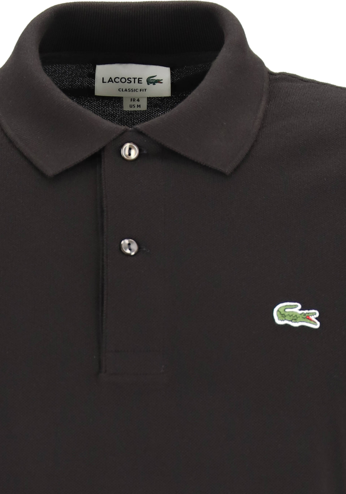 5-3570670000596-lacoste-Lacoste_L1312031_PS_zwart_detail_HR Lacoste Classic Fit polo lange mouw, zwart
