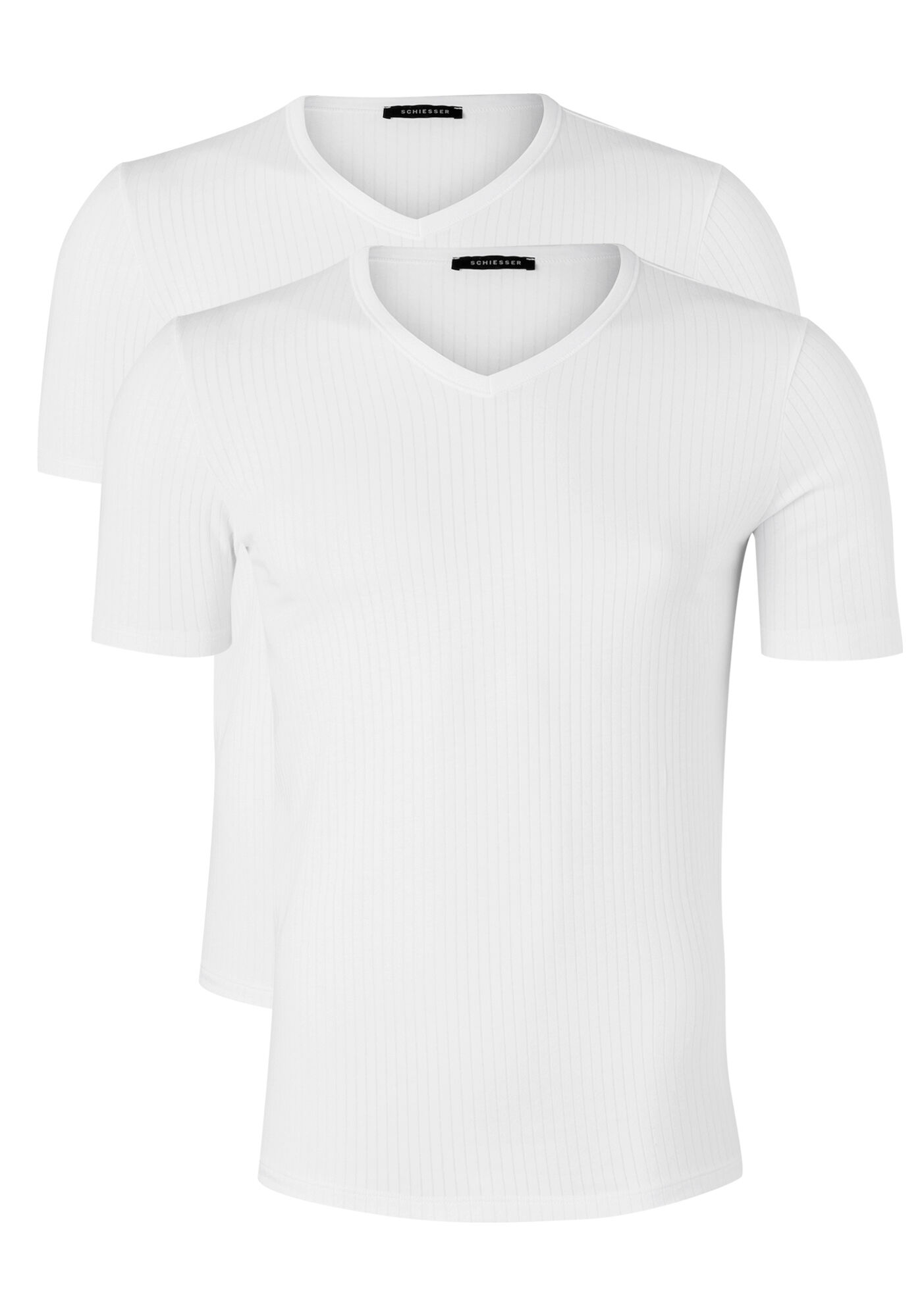 SCHIESSER Authentic T-shirts (2-pack), V-hals, wit   