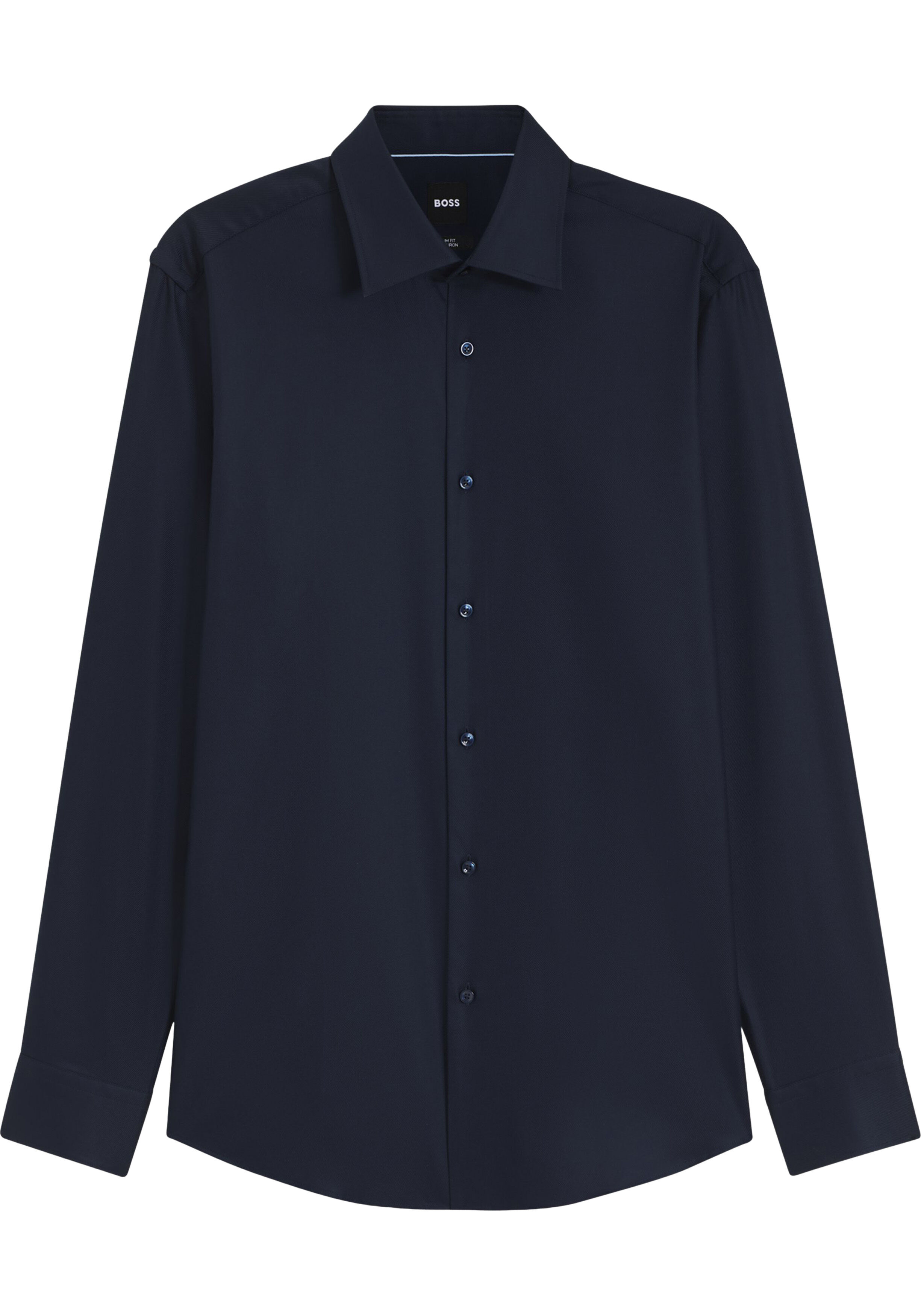 BOSS Hank slim fit overhemd, twill, donkerblauw