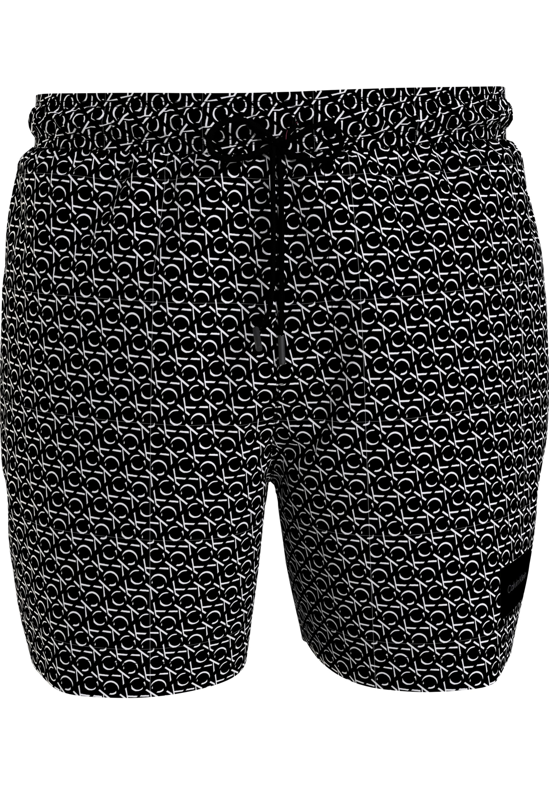 imagephp-33 Calvin Klein Medium Drawstring swimshort, heren zwembroek, zwart-wit logo dessin