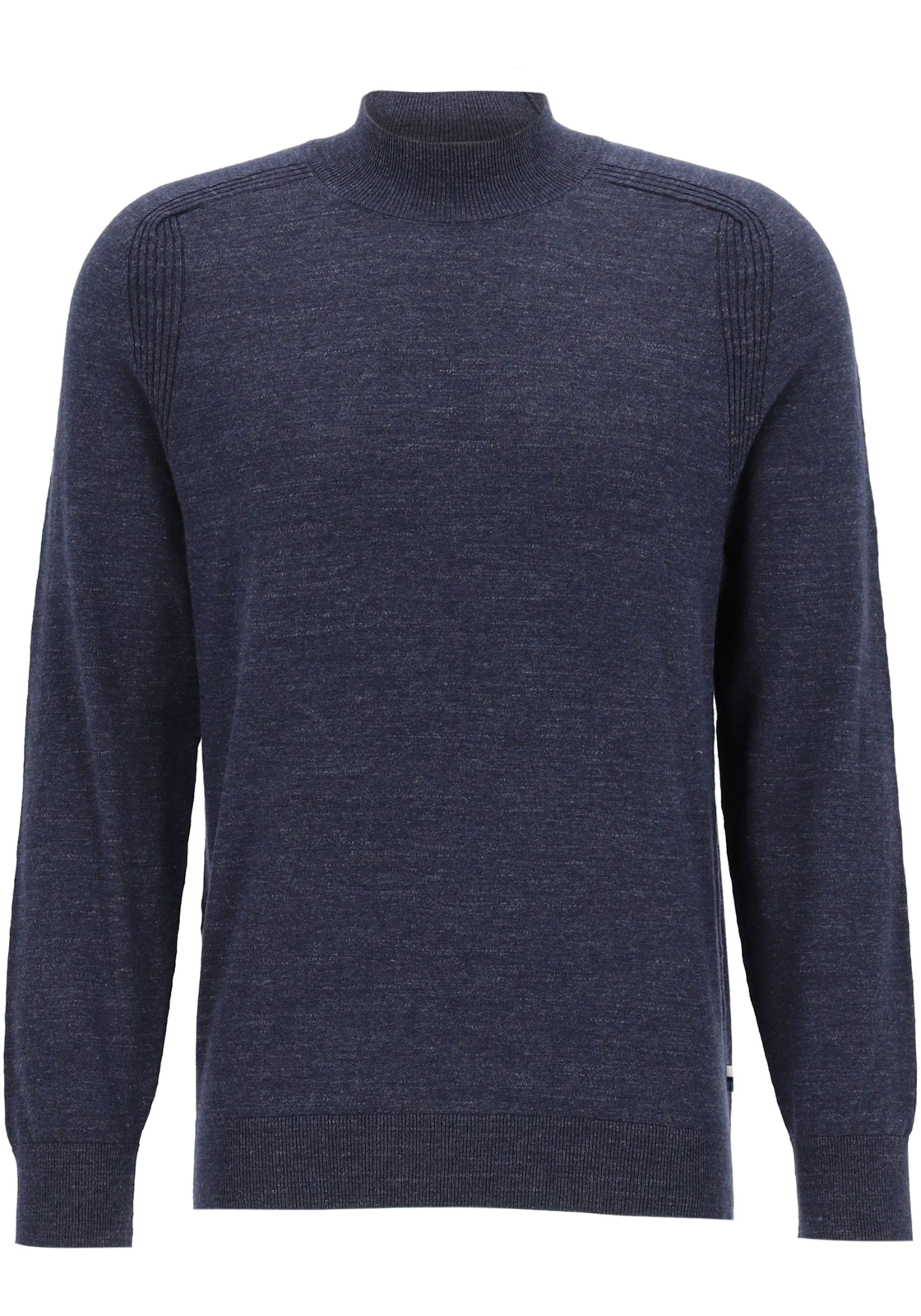 OLYMP modern fit trui katoen, turtleneck, marine blauw melange OLYMP modern fit trui katoen, turtleneck, marine blauw melange