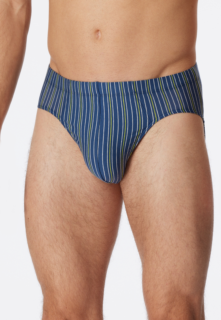 SCHIESSER 95/5 slip (1-pack), heren supermini organisch katoen strepen admiraal