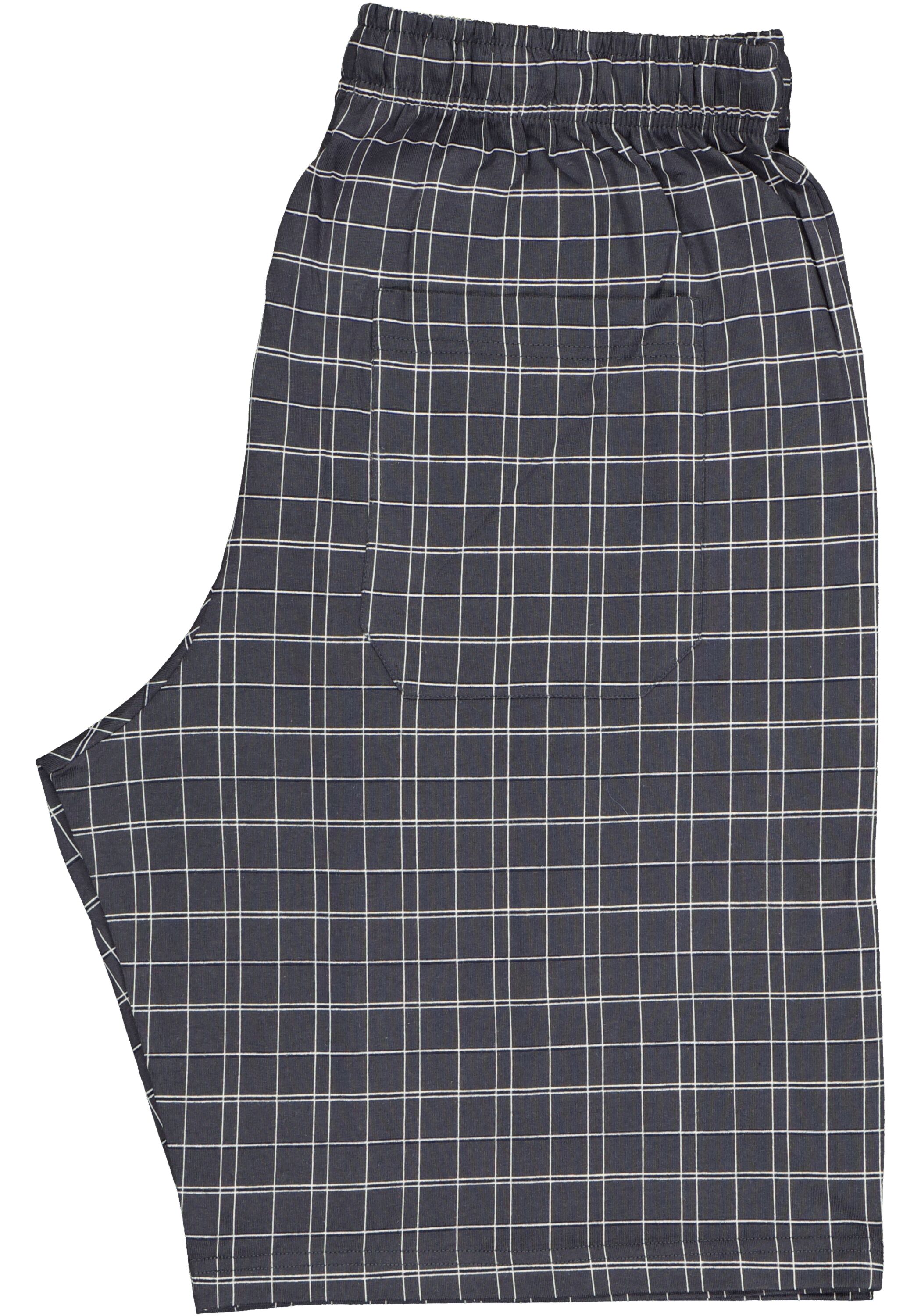 SCHIESSER heren shortama, antraciet met geruite broek