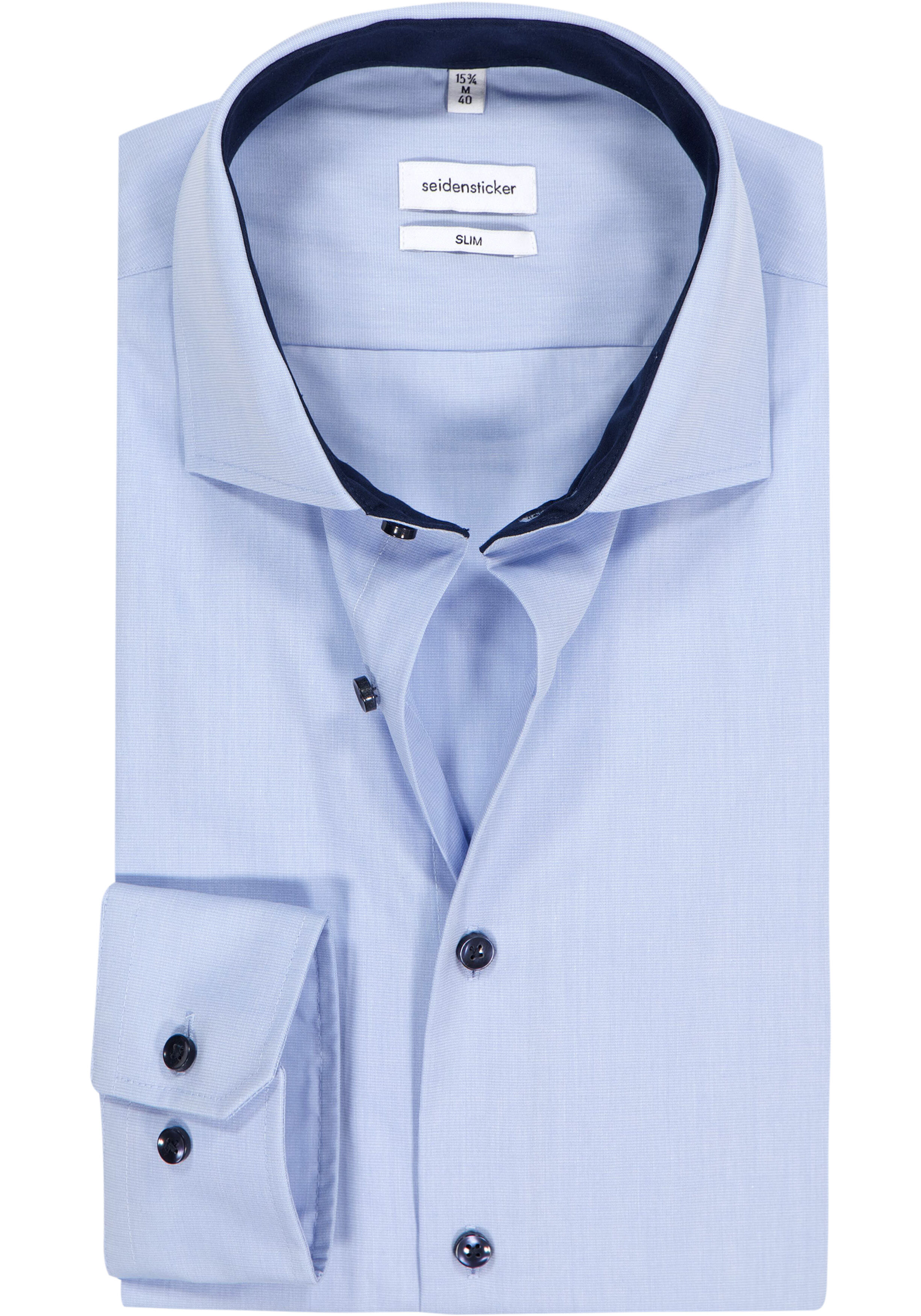 Seidensticker slim fit overhemd, popeline, blauw