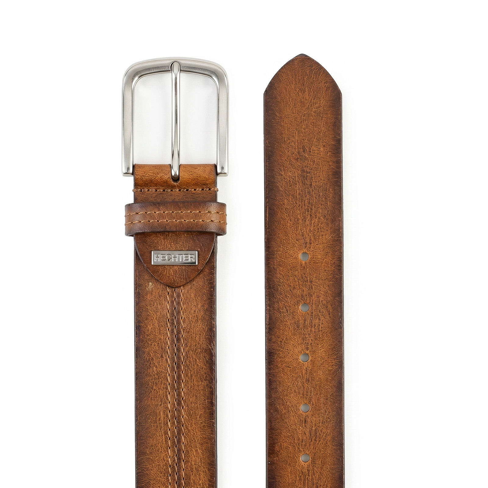 HECHTER leren heren riem, cognac
