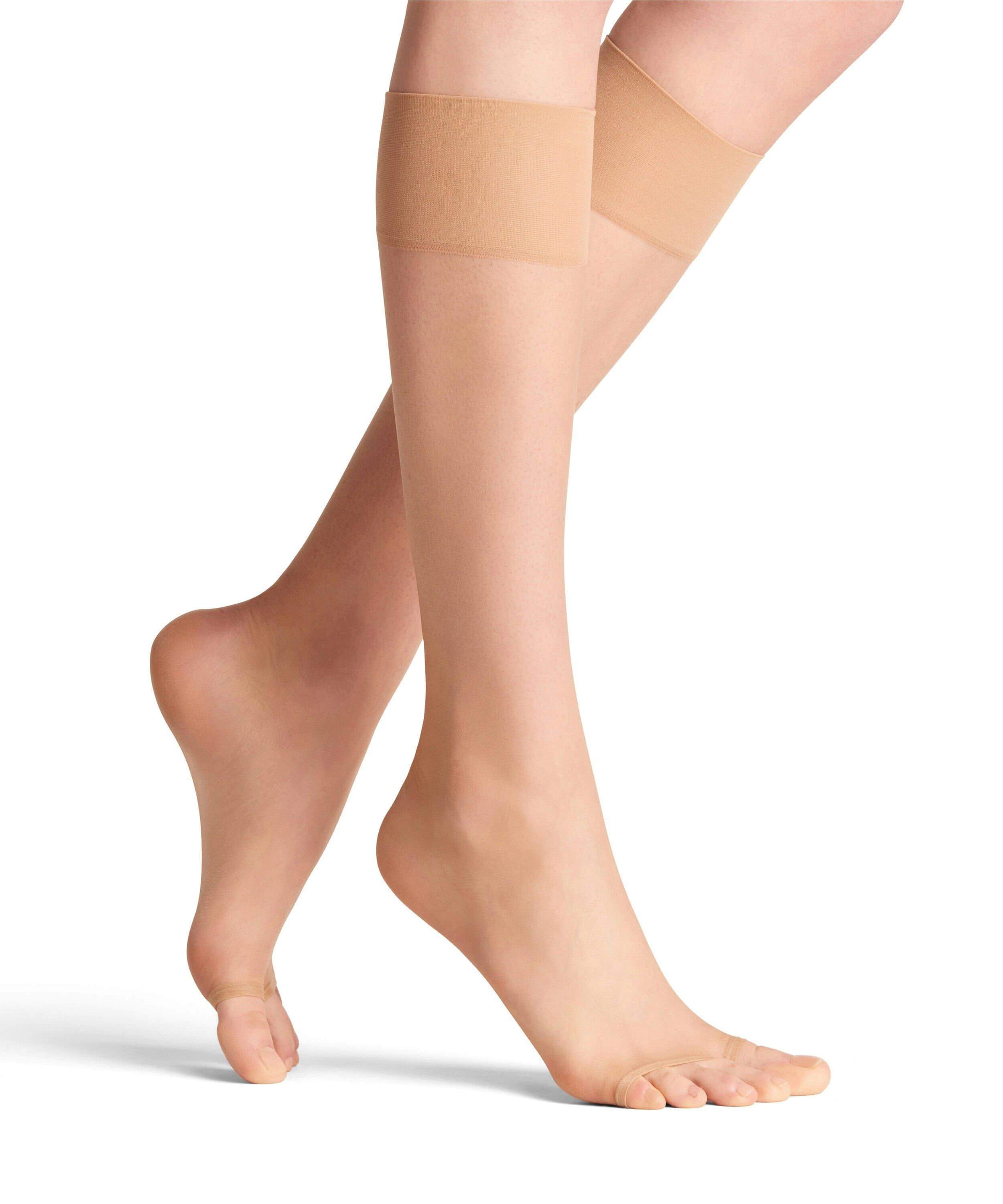 FALKE Shelina toeless 12 DEN dames kniekousen, beige (powder)