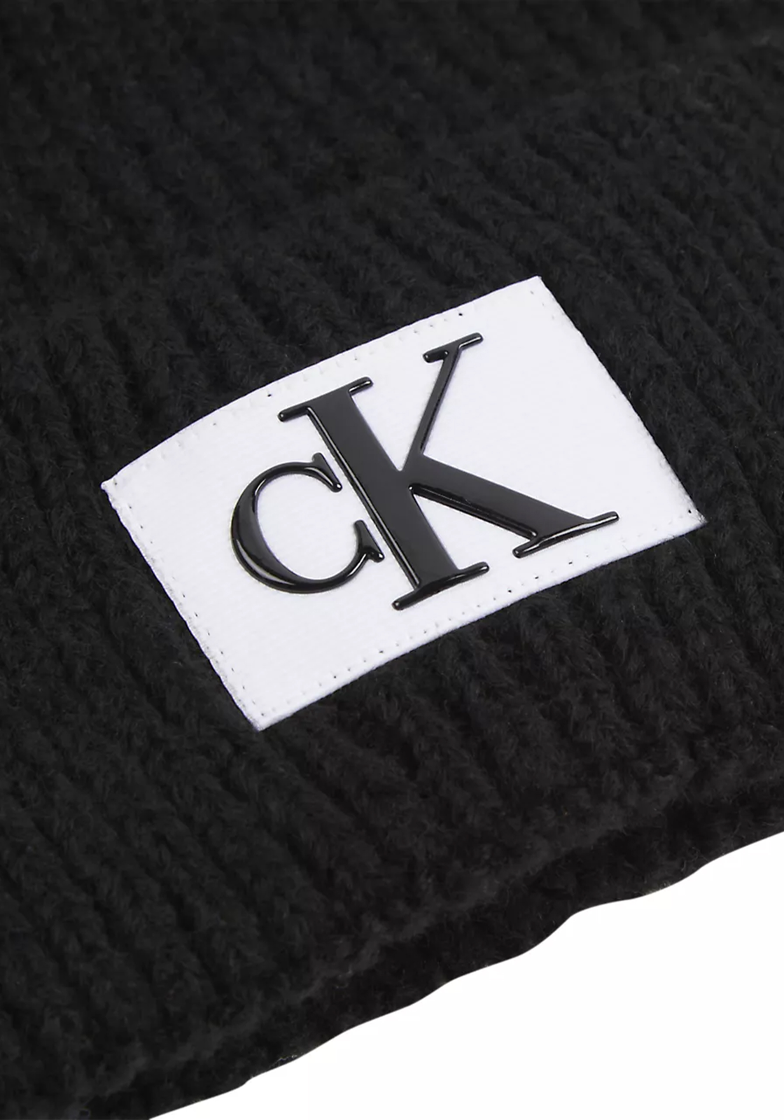 4-8720639560561-K50K512451BEH-calvin_klein-accessoires_HR Calvin Klein muts, patch beanie, zwart