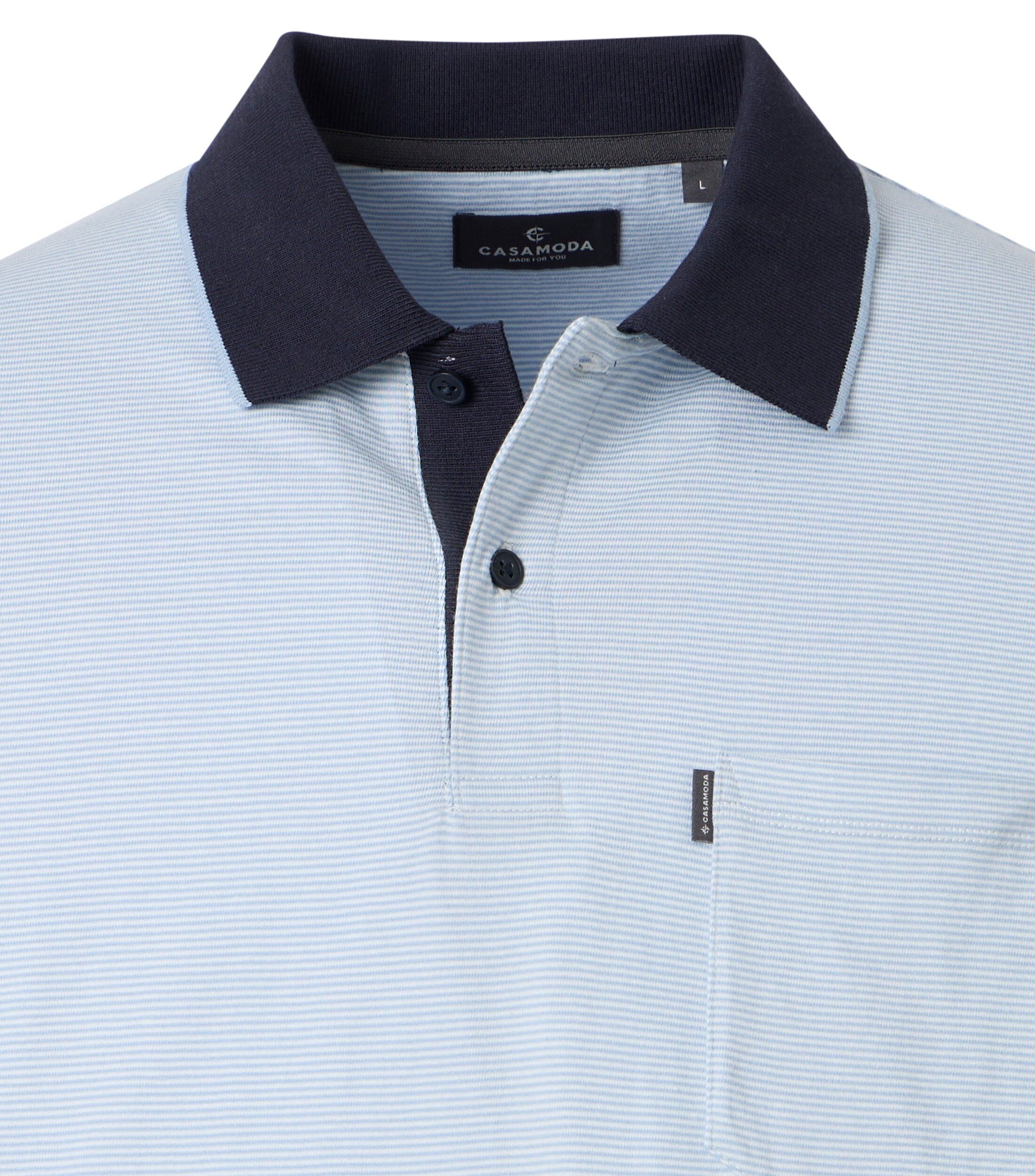 CASA MODA comfort fit heren polo, blauw dessin