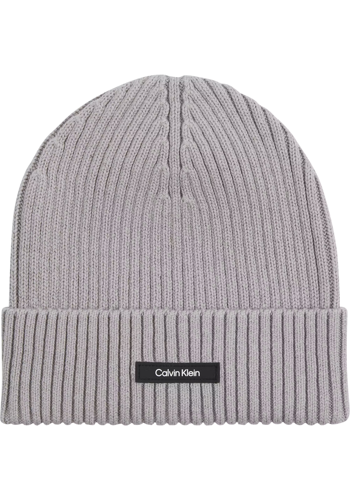 Calvin Klein muts, classic cotton rib beanie, middengrijs Calvin Klein muts, classic cotton rib beanie, middengrijs