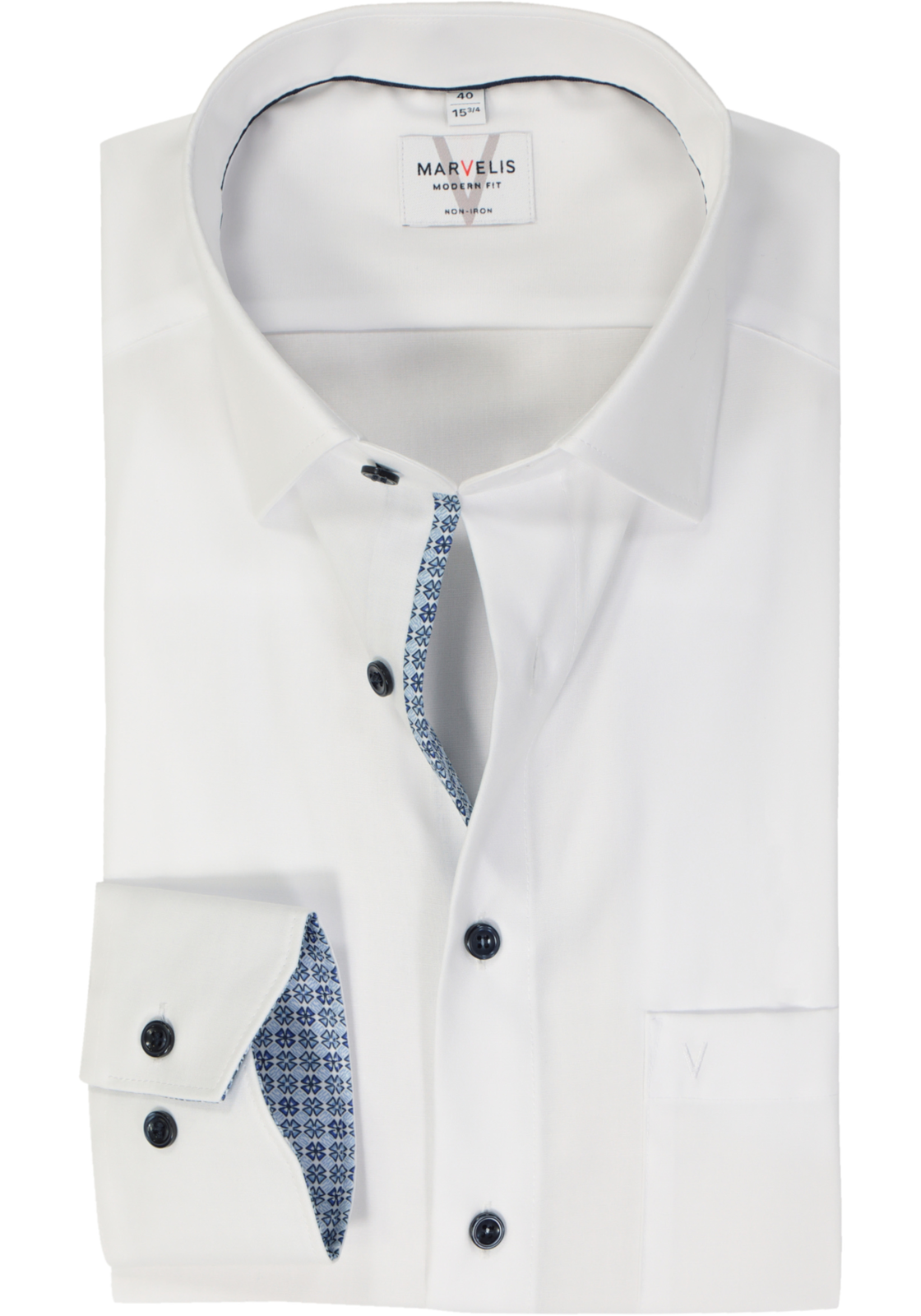 MARVELIS modern fit overhemd, fil a fil, wit MARVELIS modern fit overhemd, fil a fil, wit