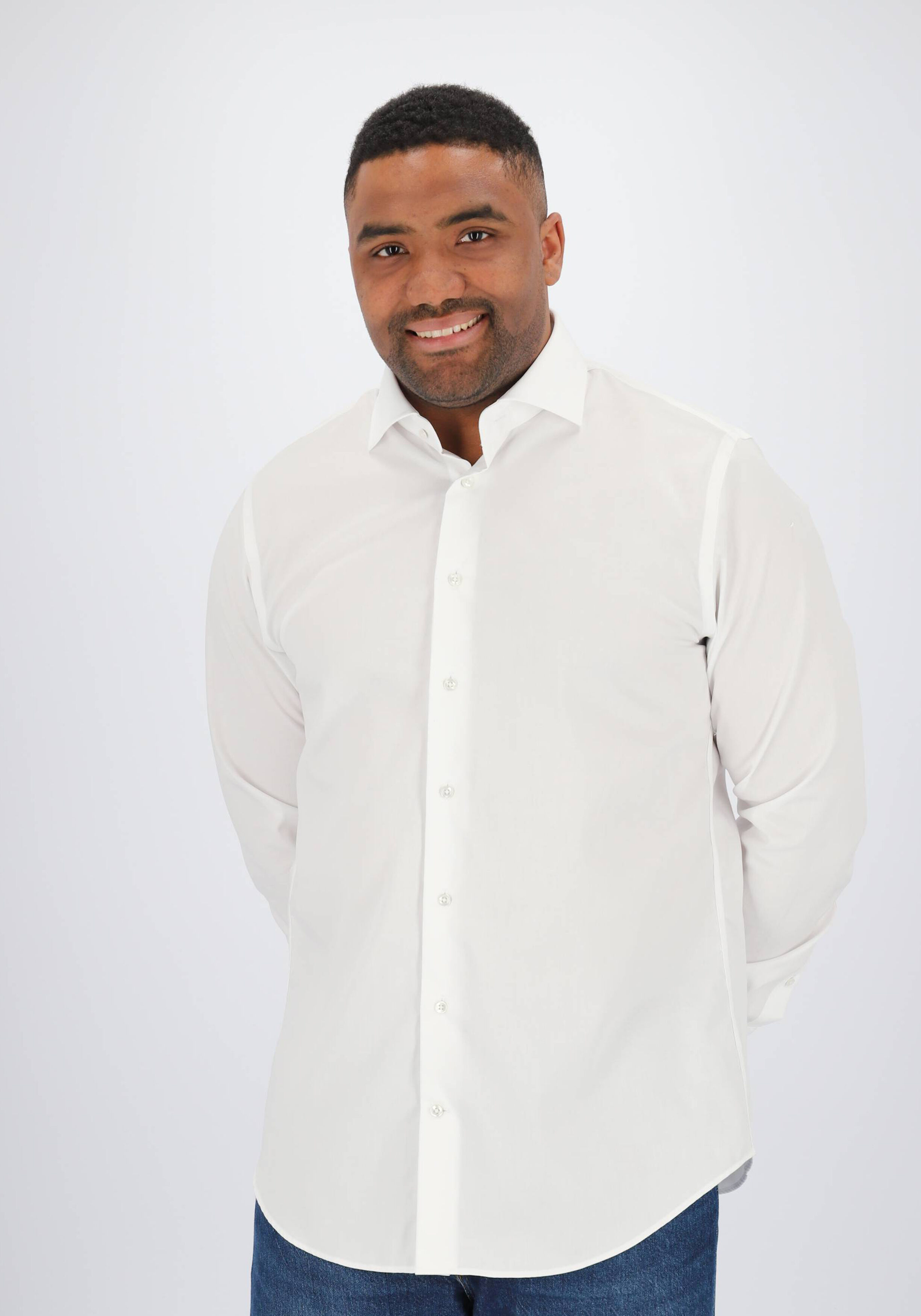 Michaelis slim fit overhemd, twill, wit 