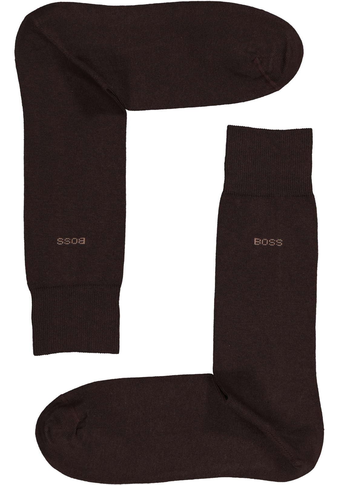 2-4043861441861_hugo_boss_sokken_2p_HR BOSS Cotton Uni (2-pack), herensokken katoen, donkerbruin