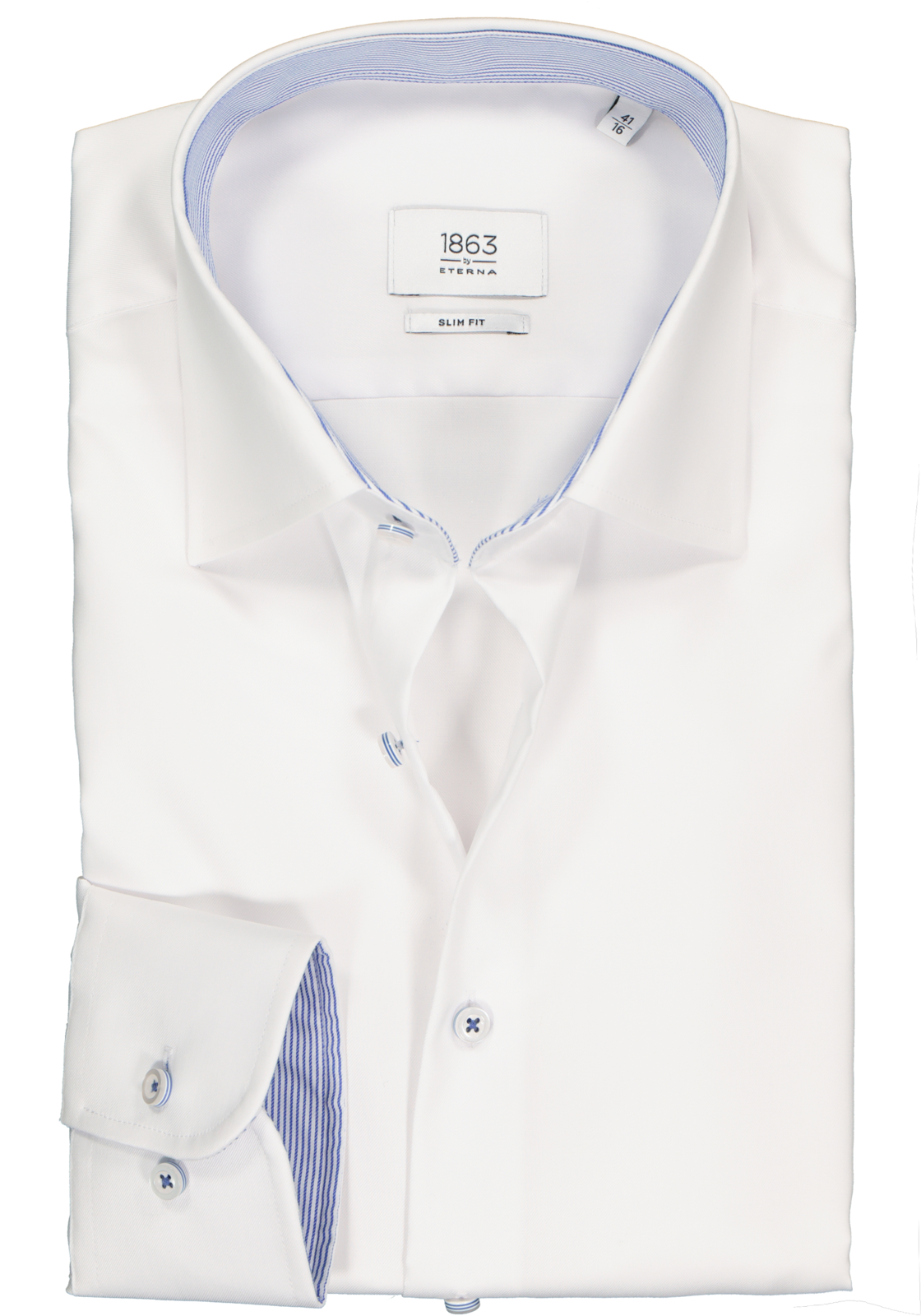 1-4062403829189_eterna-overhemd_HR ETERNA 1863 slim fit premium overhemd, 2-ply twill heren overhemd, wit (contrast)