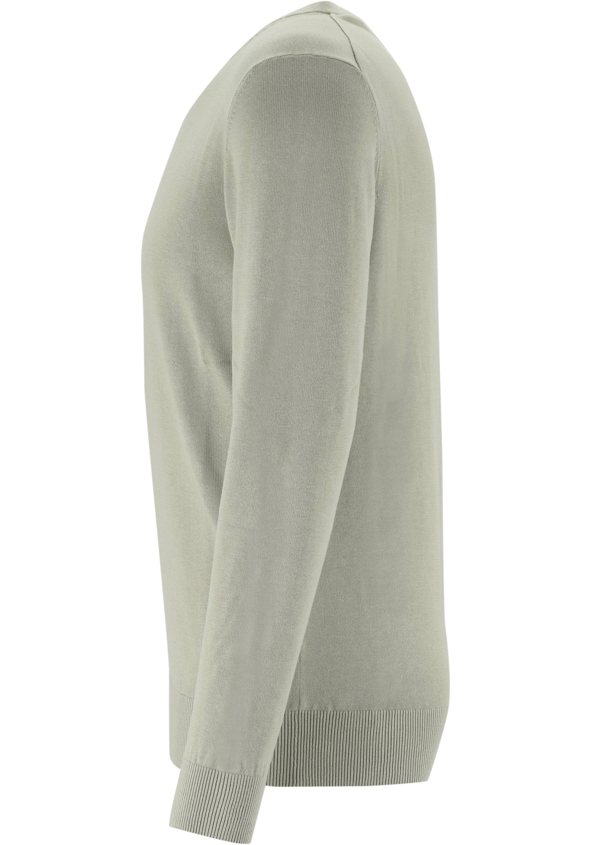 Michaelis heren trui katoenmengsel, slim fit trui met V-hals, groen