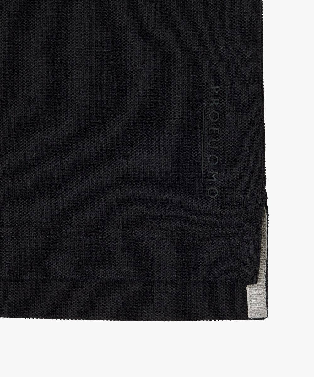 Profuomo slim fit heren polo, zwart