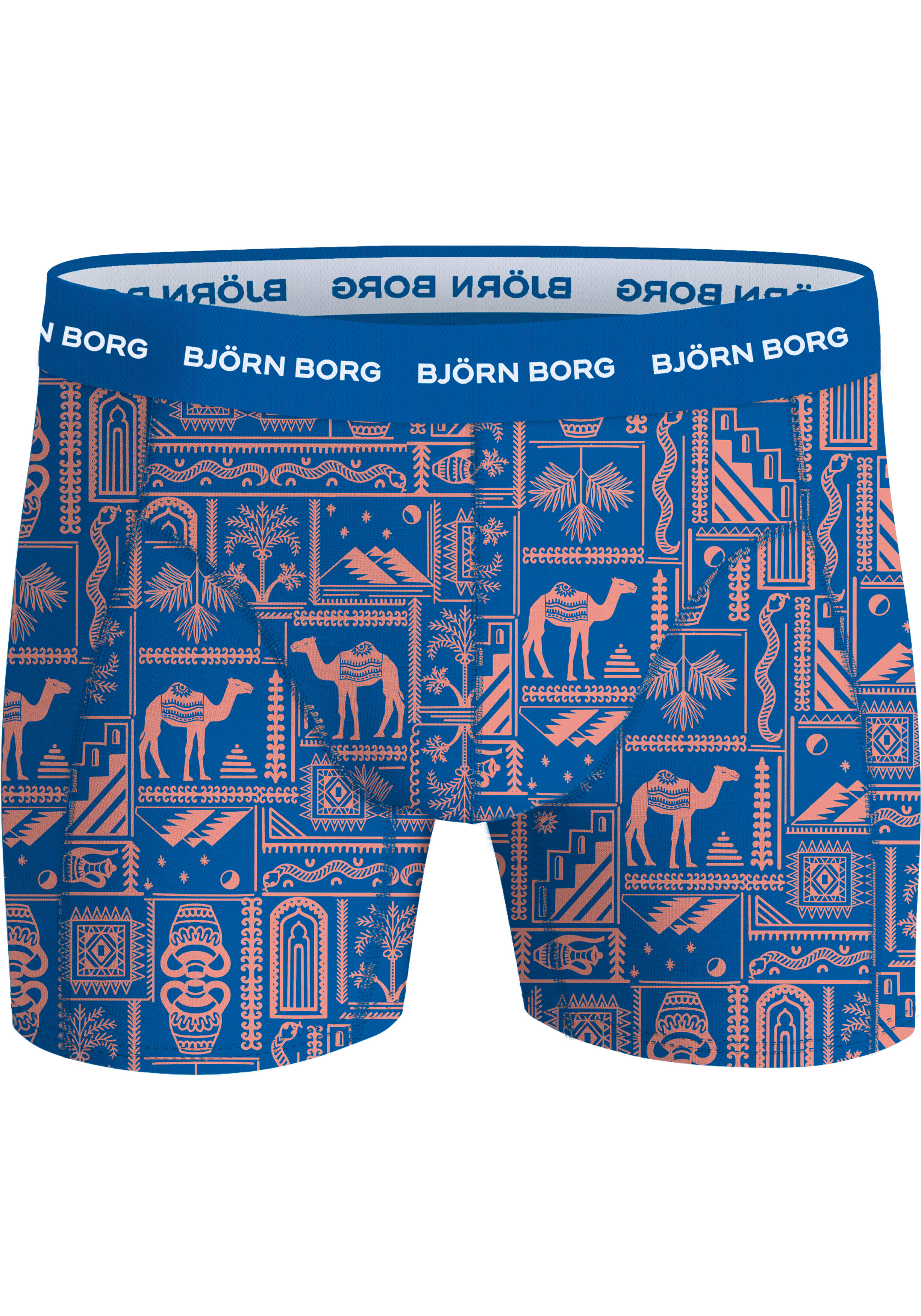 Bjorn Borg Cotton Stretch boxers, heren boxers normale lengte (3-pack), roze, print, blauw