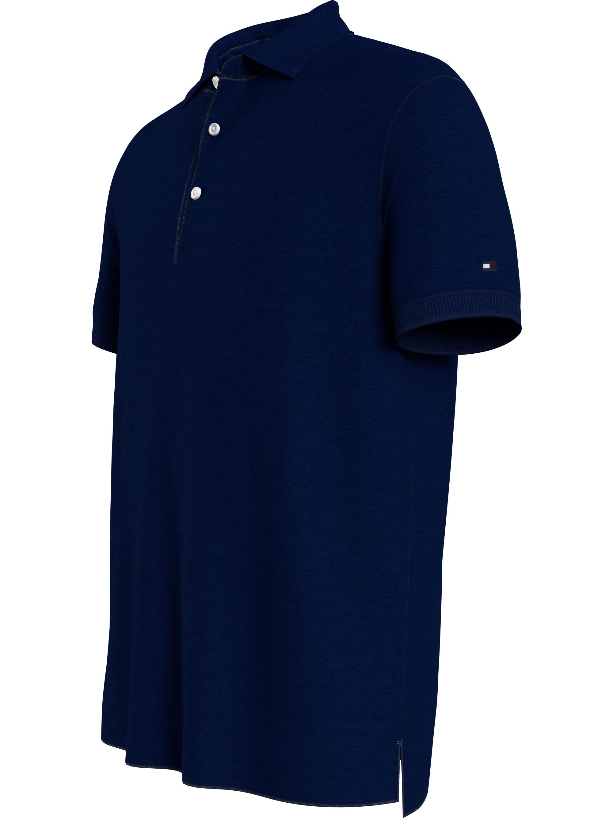 Tommy Hilfiger Dc Premium Linen Regular Polo, heren poloshirt, donkerblauw