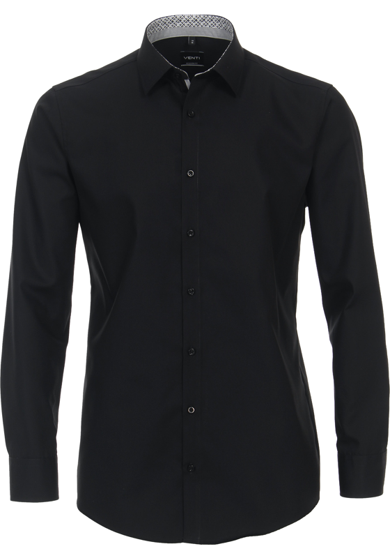 VENTI modern fit overhemd, mouwlengte 72 cm, popeline, zwart VENTI modern fit overhemd, mouwlengte 72 cm, popeline, zwart