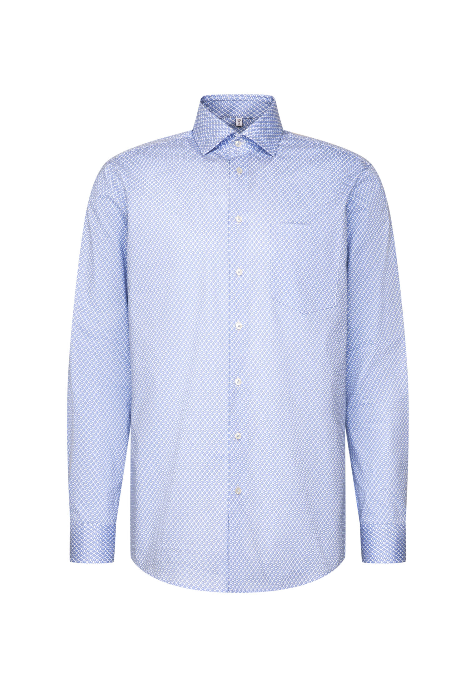 Seidensticker regular fit overhemd, popeline, blauw dessin