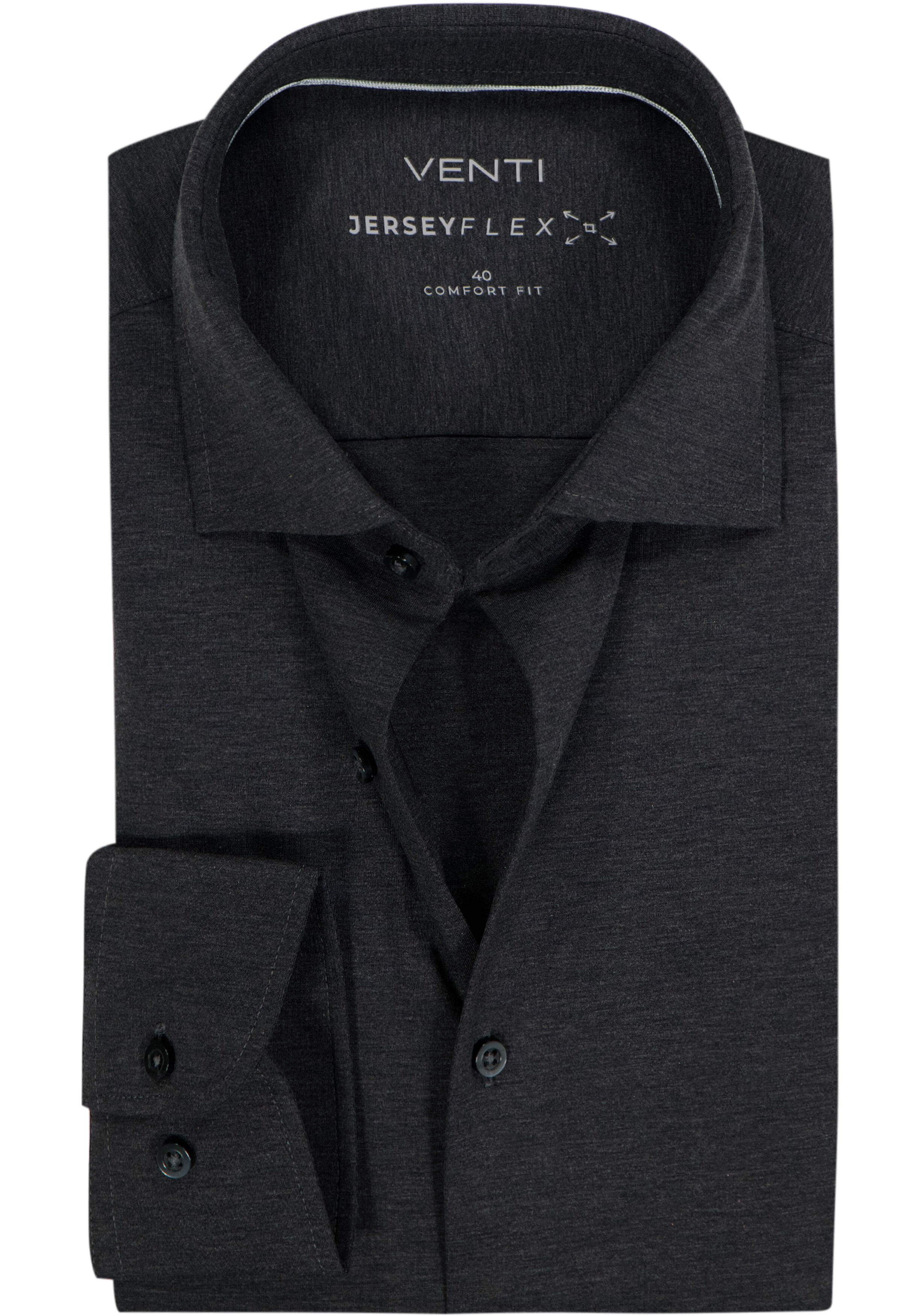 VENTI CASA MODA comfort fit overhemd, jersey, antraciet grijs