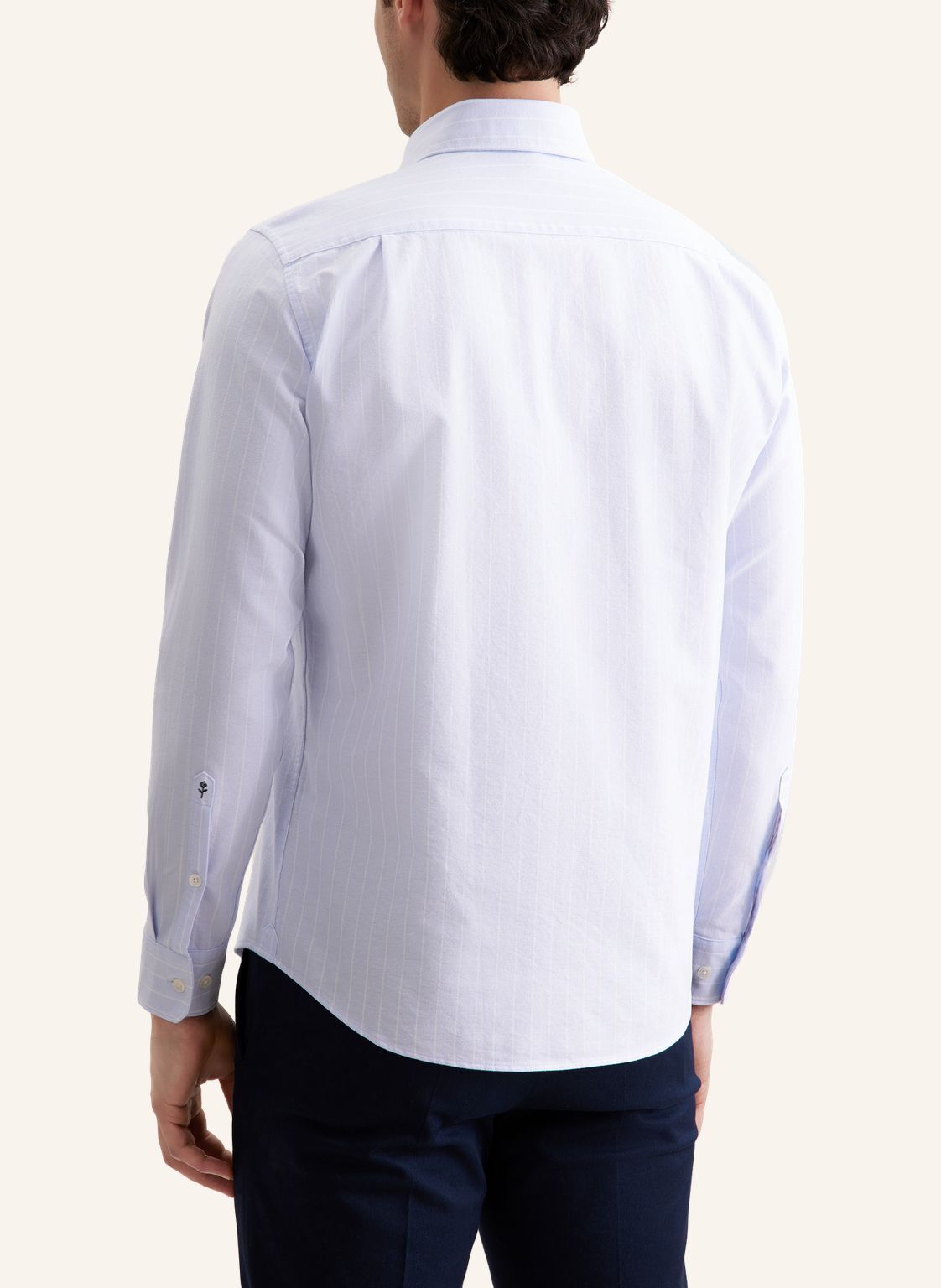 Seidensticker regular fit overhemd, popeline, blauw gestreept