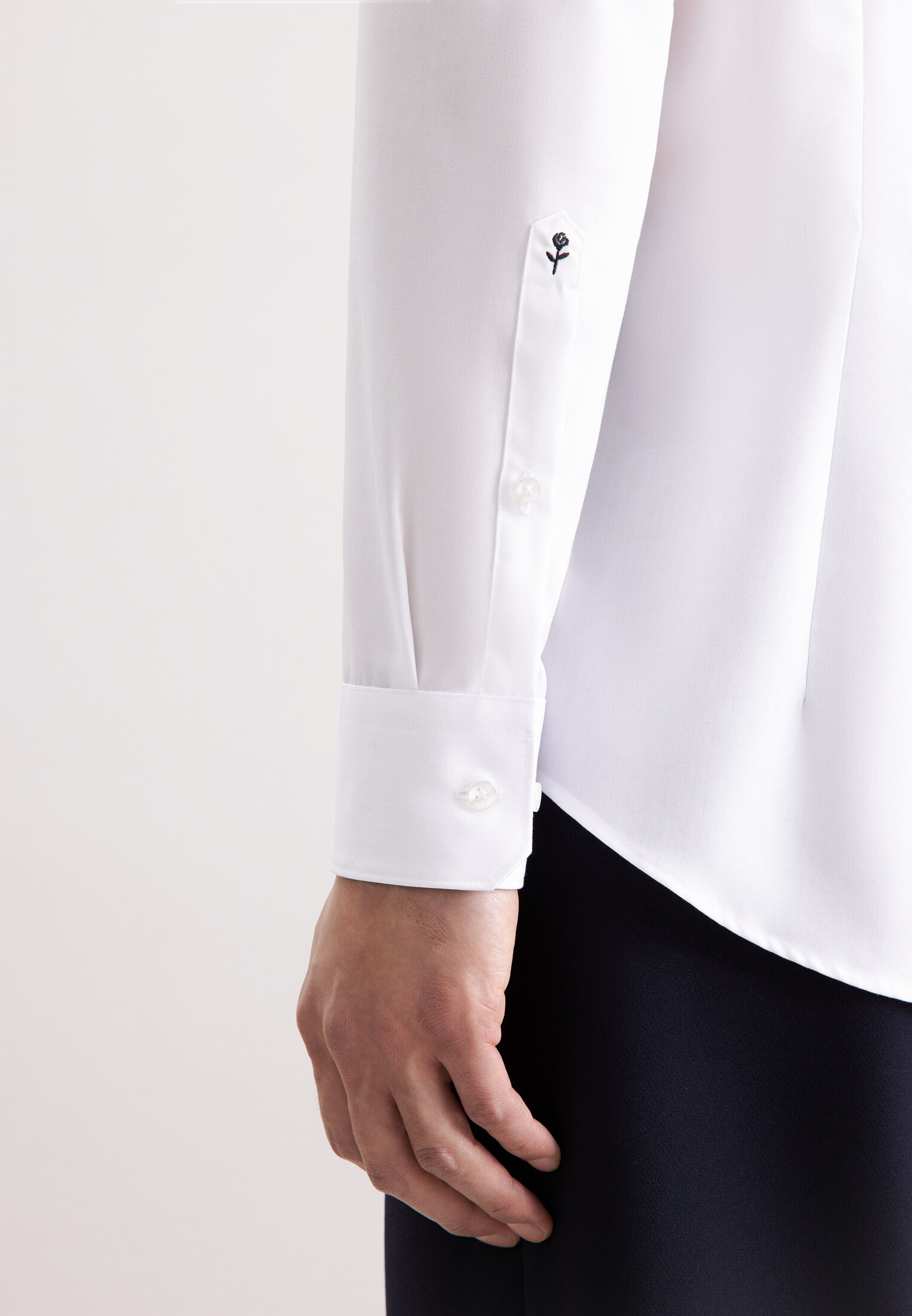 Seidensticker slim fit overhemd, popeline, wit