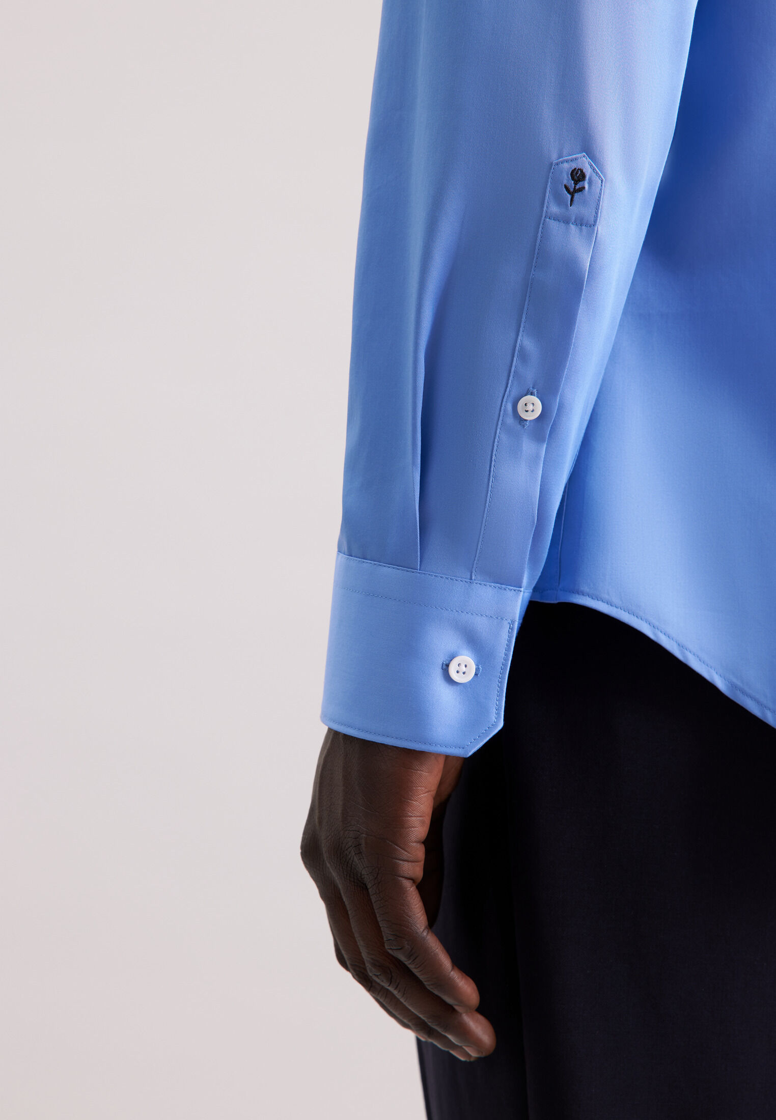 Seidensticker slim fit overhemd, popeline, blauw