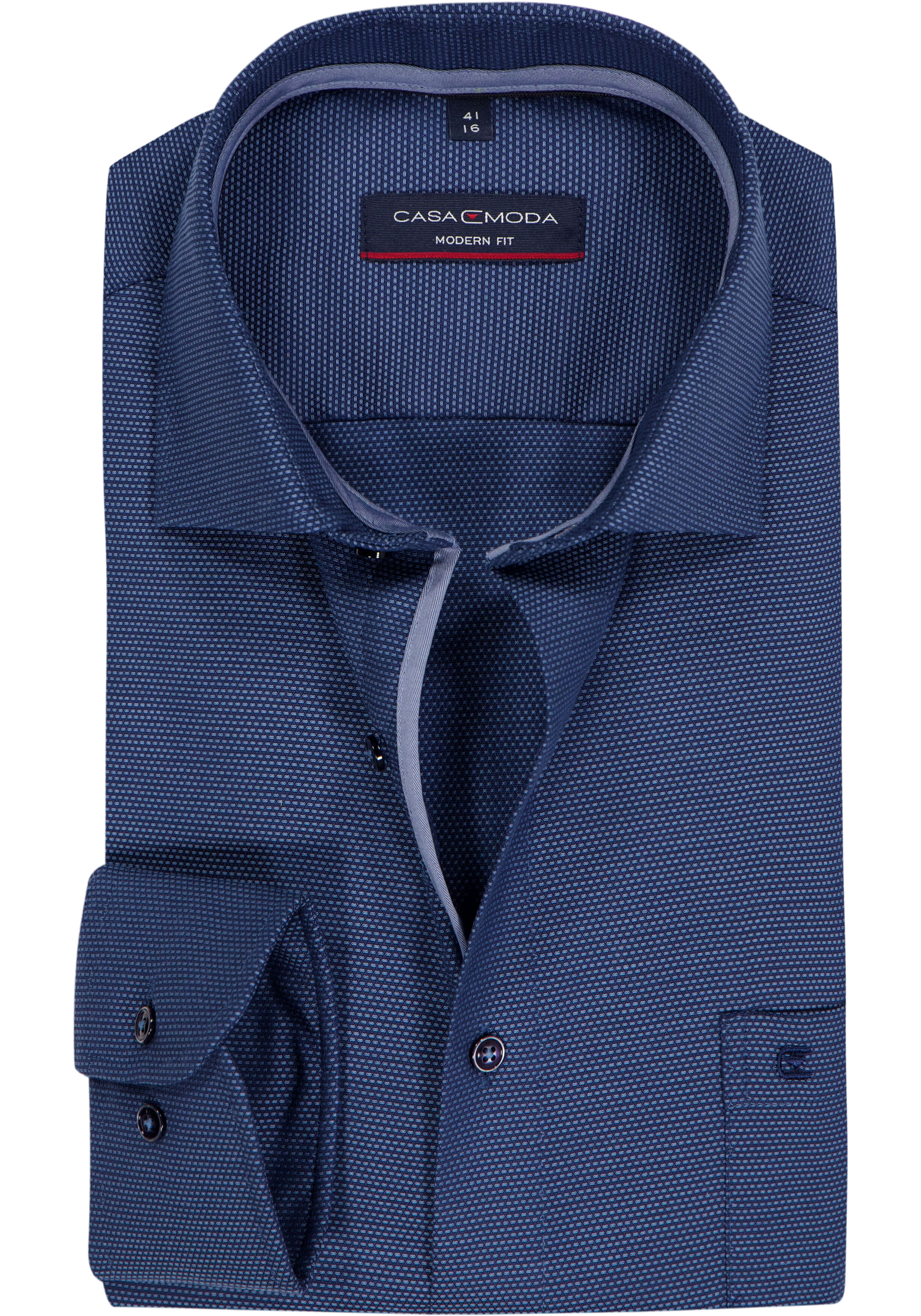 CASA MODA modern fit overhemd, dobby, blauw