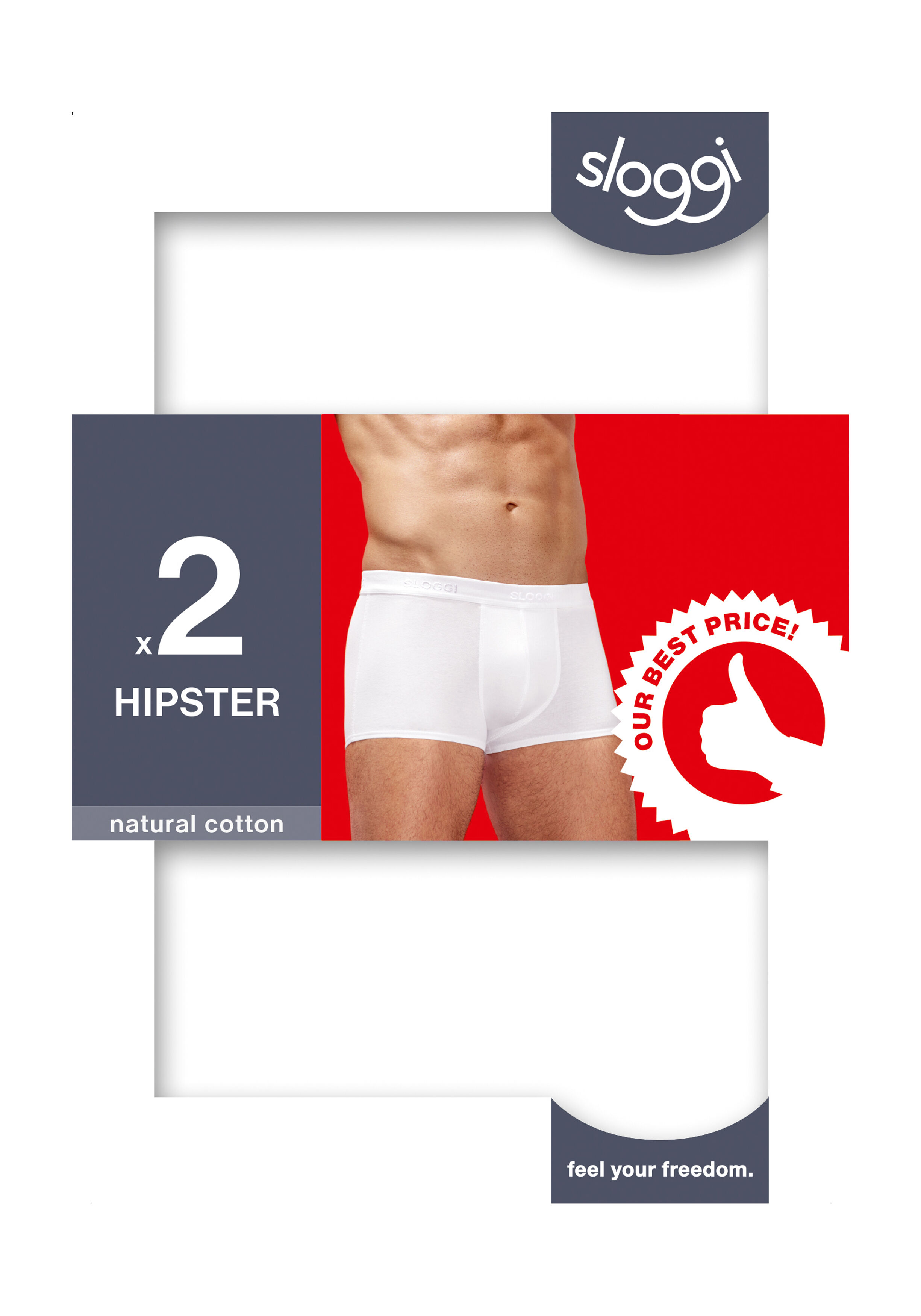 Sloggi Men 24/7 Hipster, heren boxers (2-pack), wit