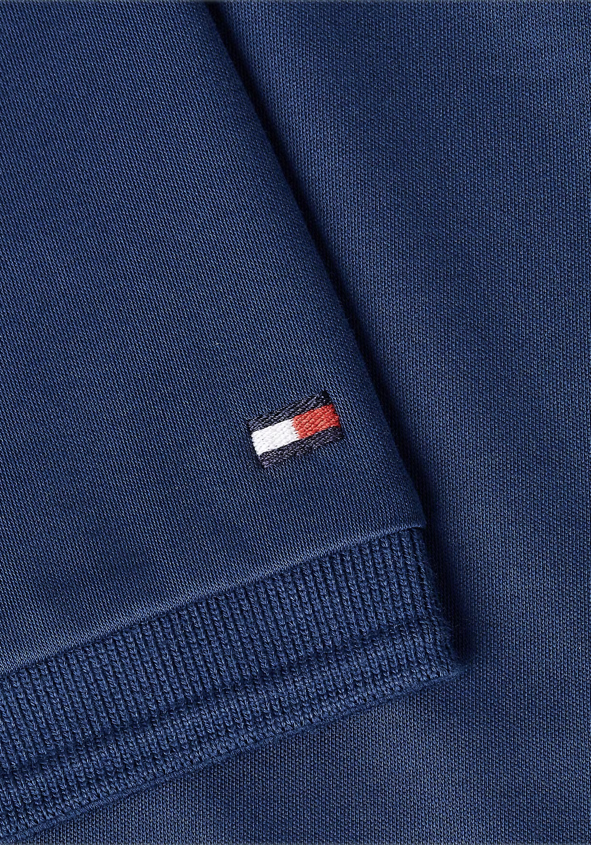 Tommy Hilfiger Zip Liquid Cotton Regular Polo, heren poloshirt, donkerblauw