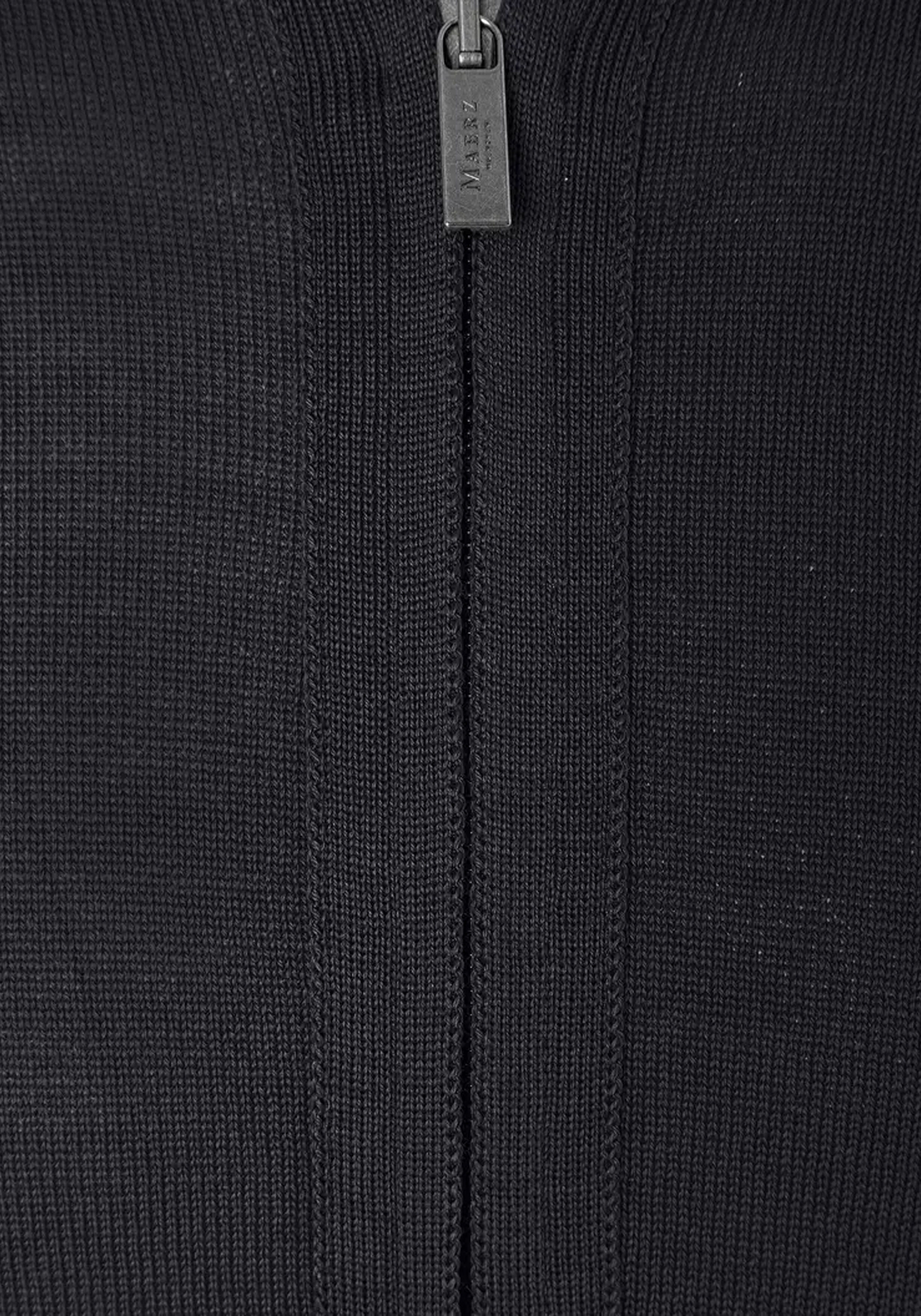 MAERZ Classic Fit heren vest met rits wol, zwart