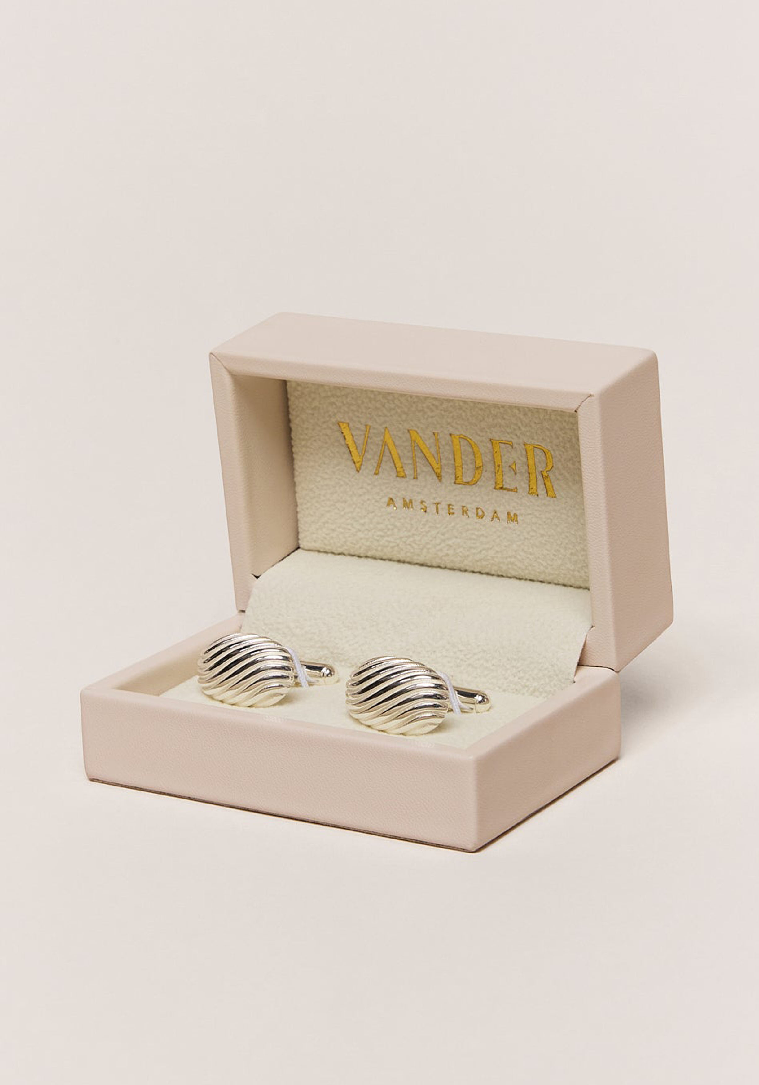 Vander Amsterdam manchetknoop Amalia, RVS, zilver