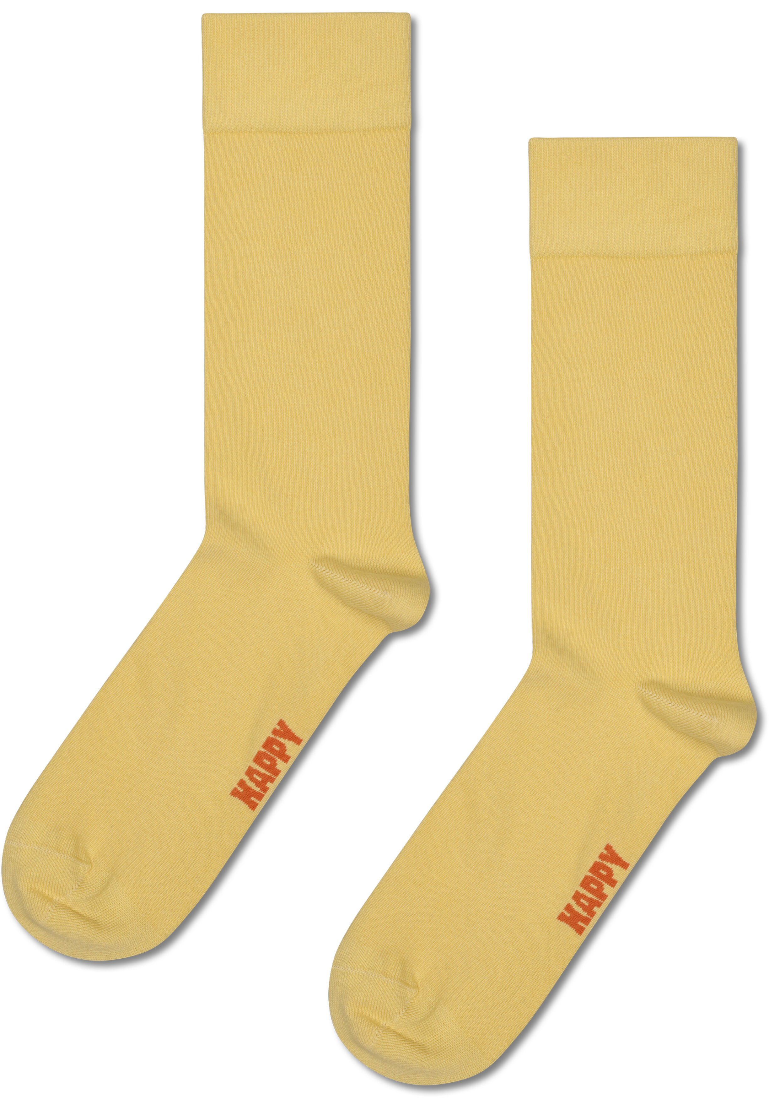 Happy Socks Yellow Natural Dye Sock, unisex sokken, geel