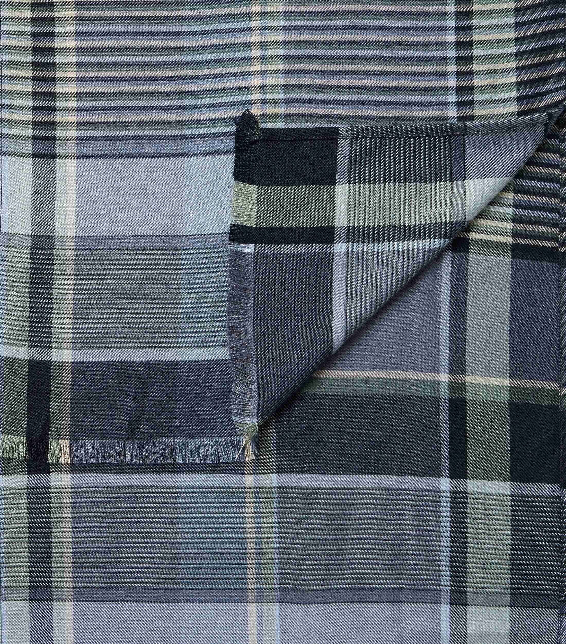 CASA MODA sjaal, groen met blauw en wit dessin