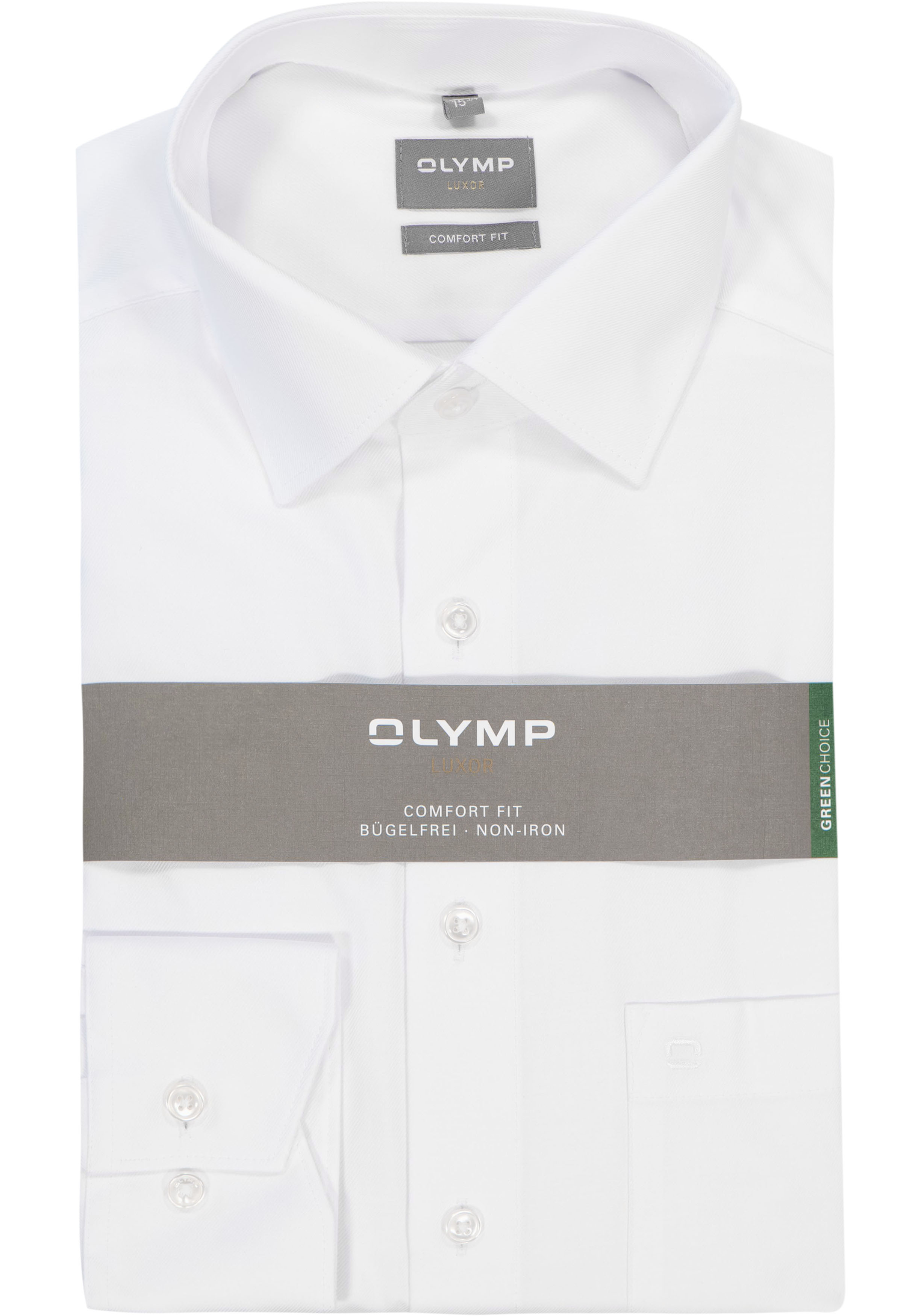 OLYMP Luxor comfort fit overhemd, wit twill