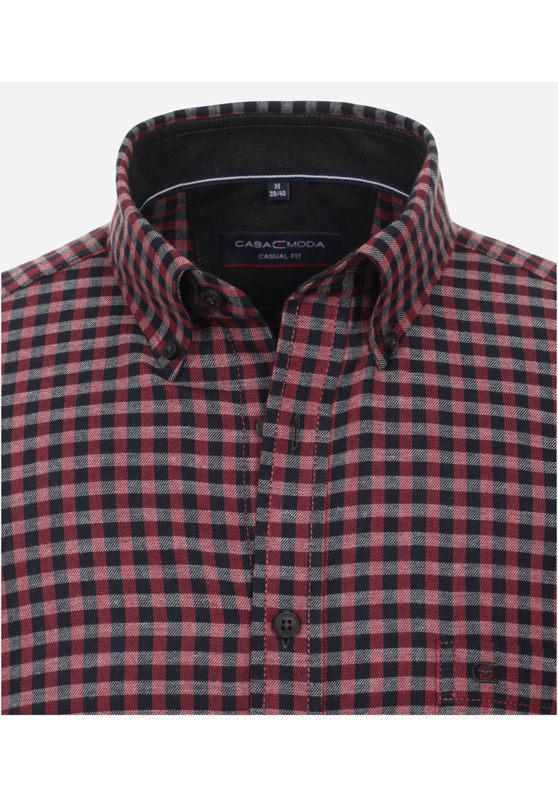 image_4_27a4d47b2dd8b56fdd1621c422a0092ajpgautoformatbgF3F3F3blend-alpha100blend-colorF3F3F3blend-modedarkenfitclampp CASA MODA Sport casual fit overhemd, flanel, rood geruit
