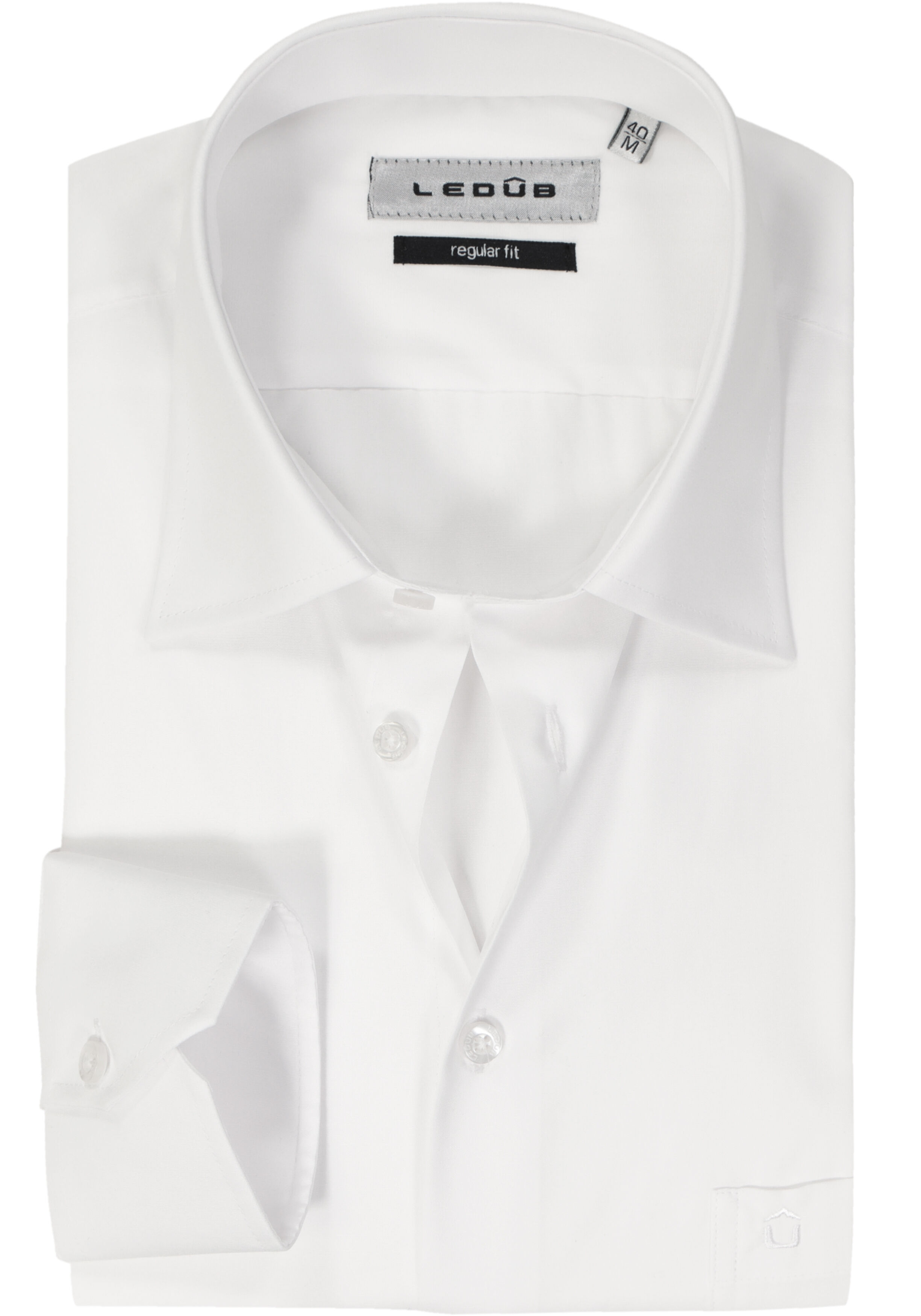 Ledub regular fit overhemd, wit