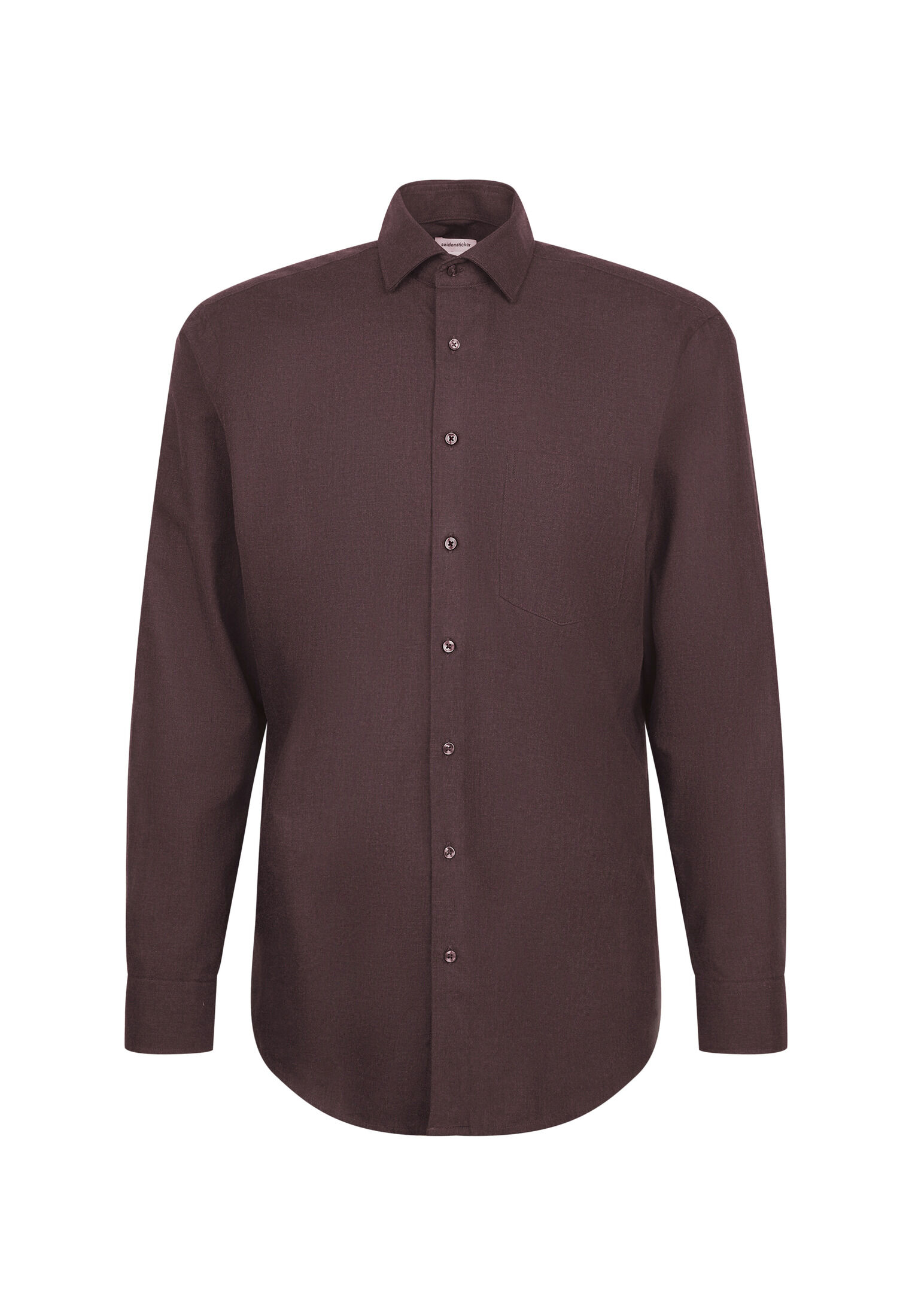Seidensticker regular fit overhemd, popeline, bruin