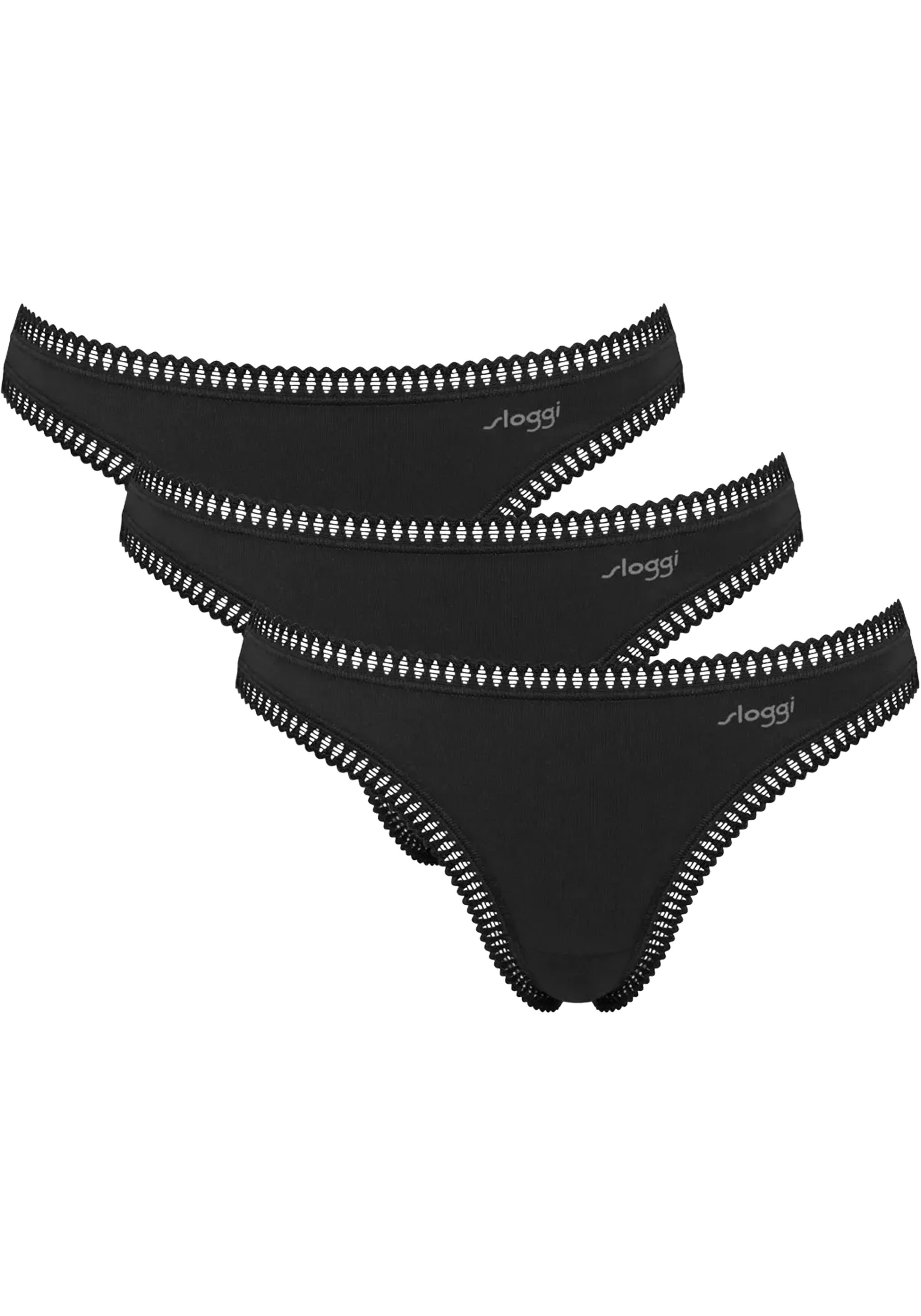 Sloggi Women GO Crush String (3-pack), dames string, zwart