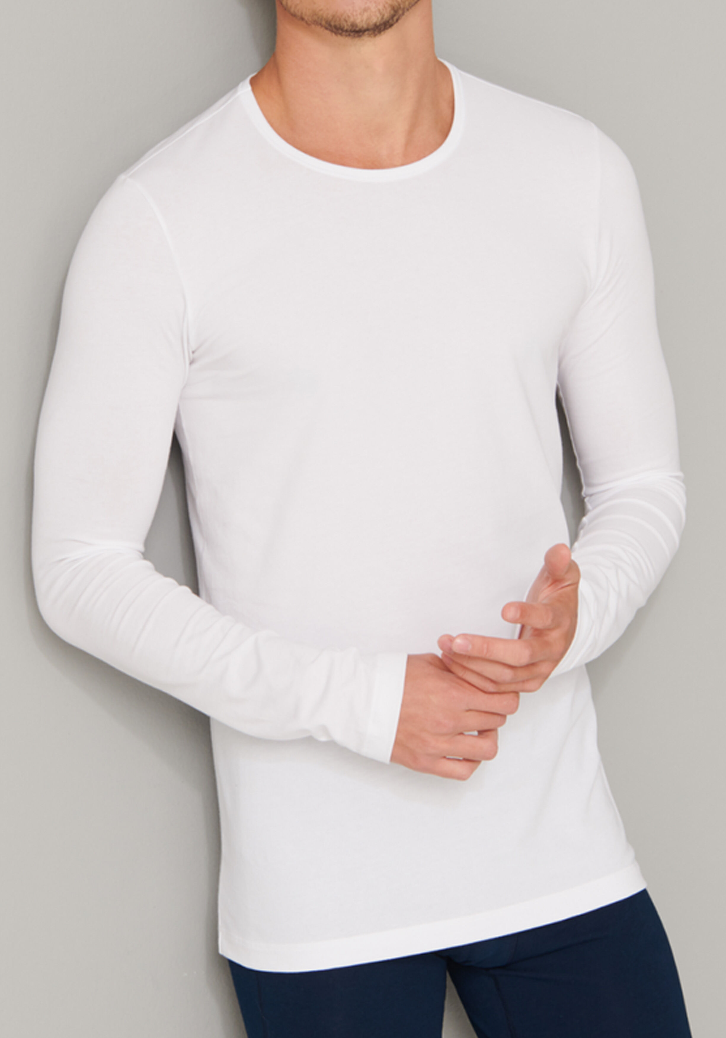 SCHIESSER 95/5 Originals T-shirt (1-pack), O-hals lange mouw, wit