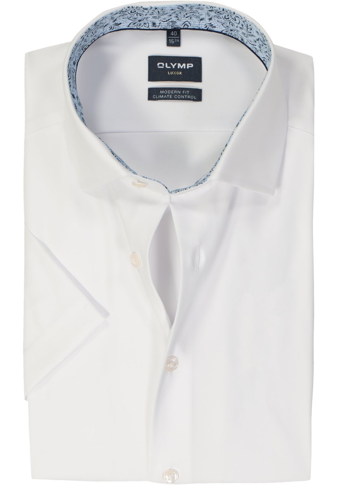 OLYMP 24/7 modern fit overhemd, korte mouw, twill, wit OLYMP 24/7 modern fit overhemd, korte mouw, twill, wit