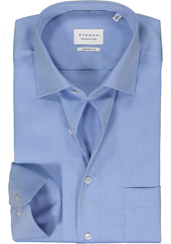 ETERNA comfort fit overhemd, twill, blauw ETERNA comfort fit overhemd, twill, blauw
