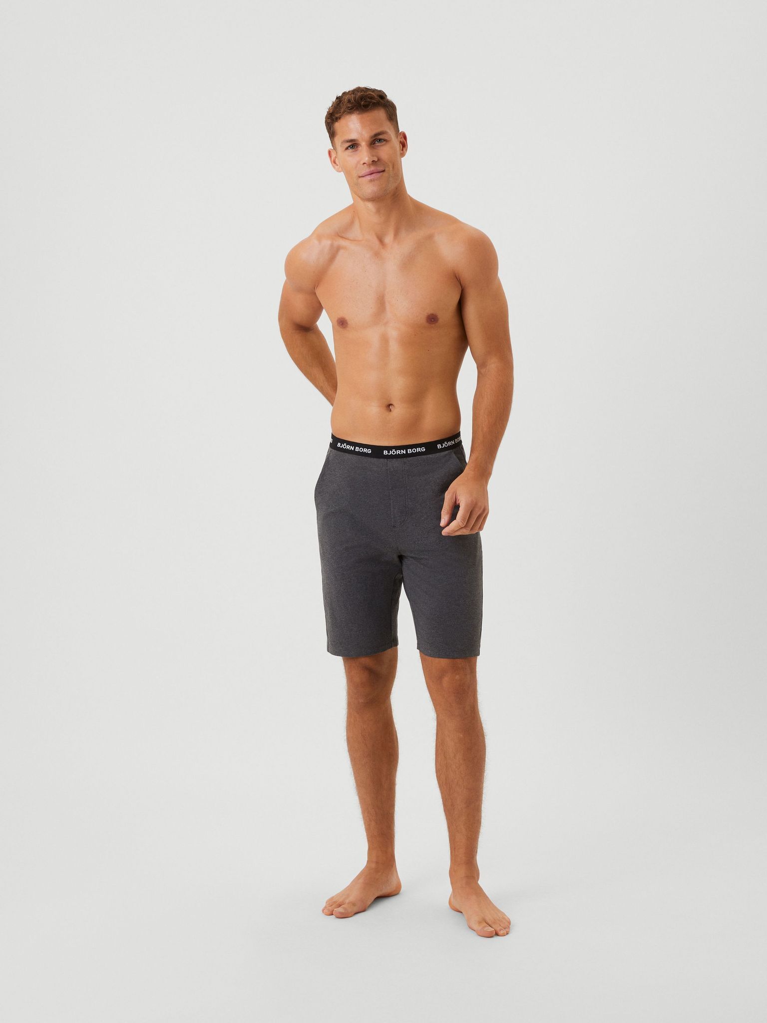Bjorn Borg Core Loungewear Shorts, heren loungebroek kort, grijs