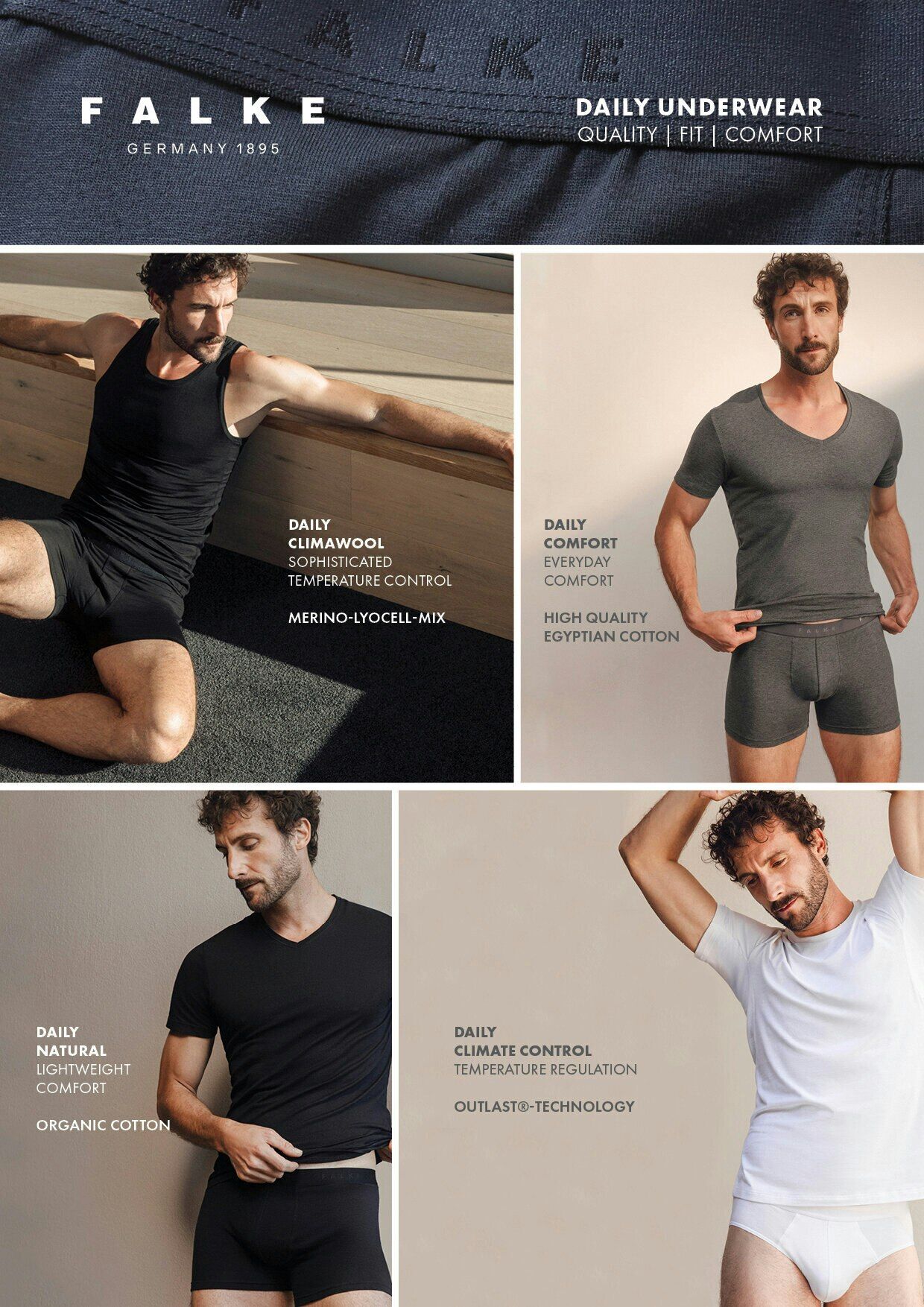 FALKE 2-pack heren boxer Daily Comfort, boxers normale lengte, zwart en rood