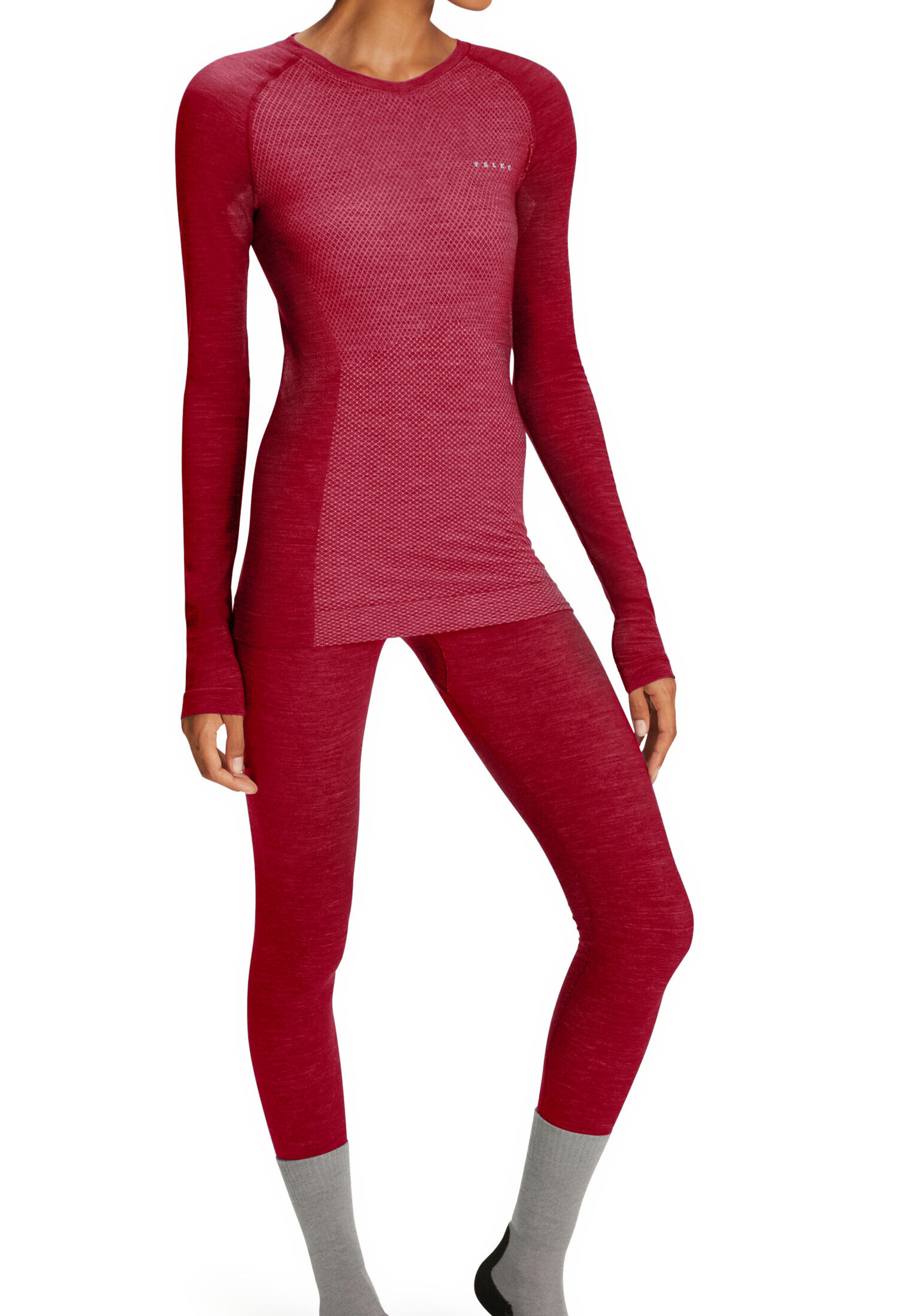 FALKE dames shirt met lange mouw Wool-Tech Light, thermoshirt, rood (red)