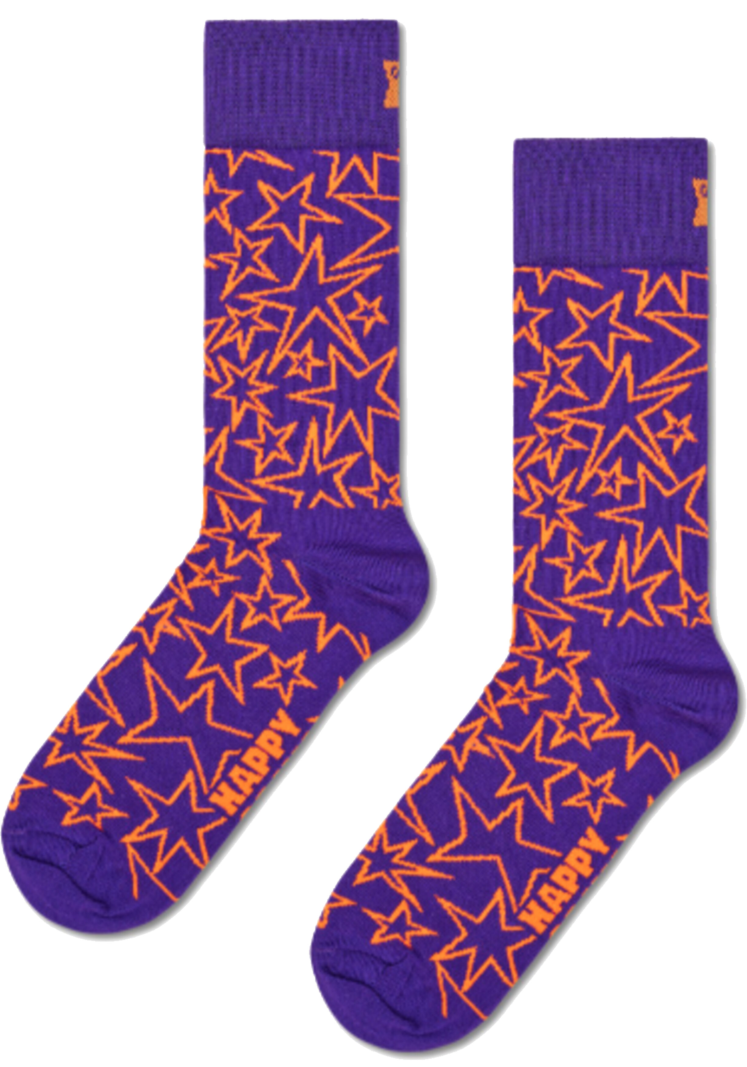 Happy Socks Mega Star Sock, unisex sokken, paars