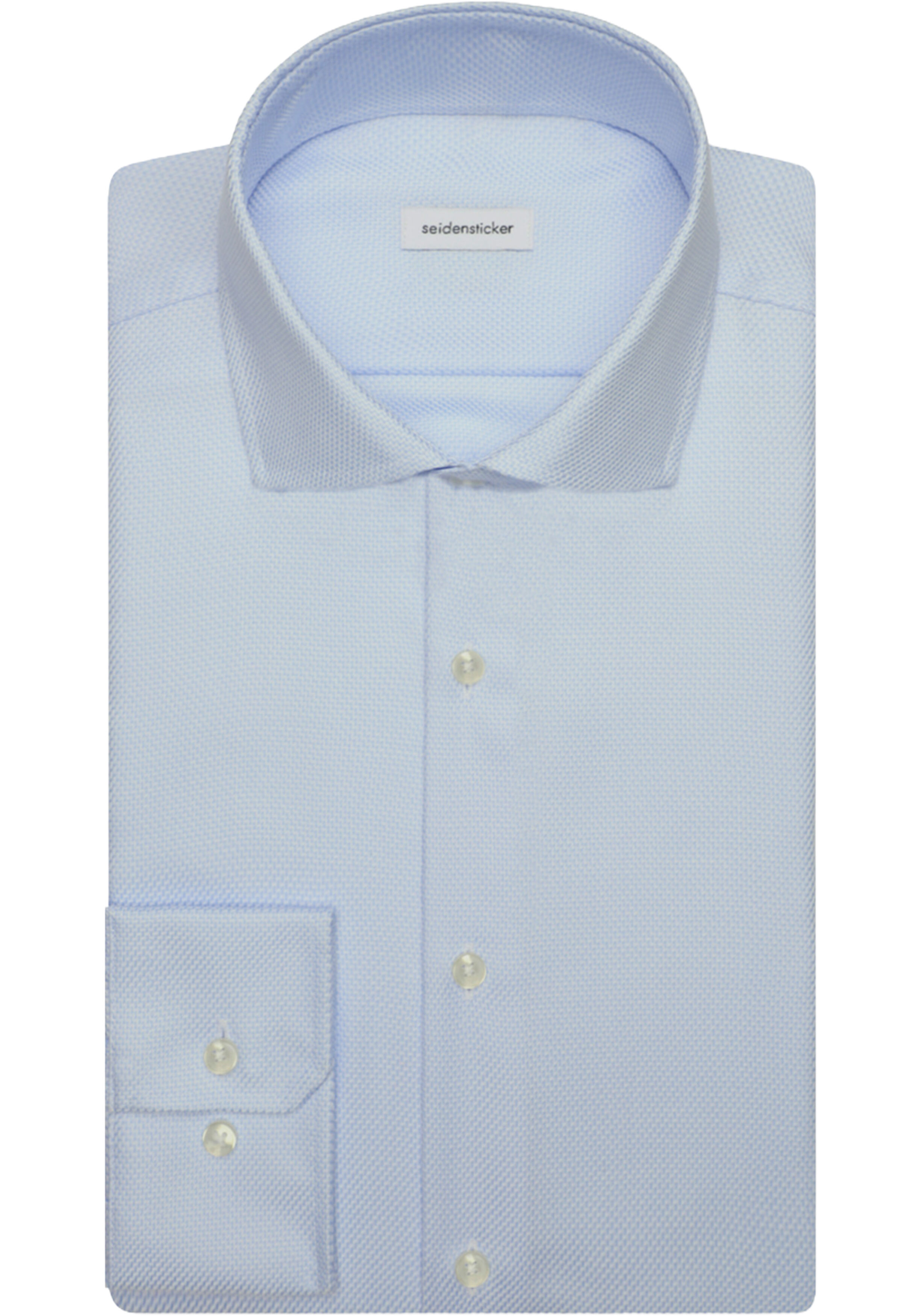 Seidensticker x-slim fit overhemd, structuur, blauw