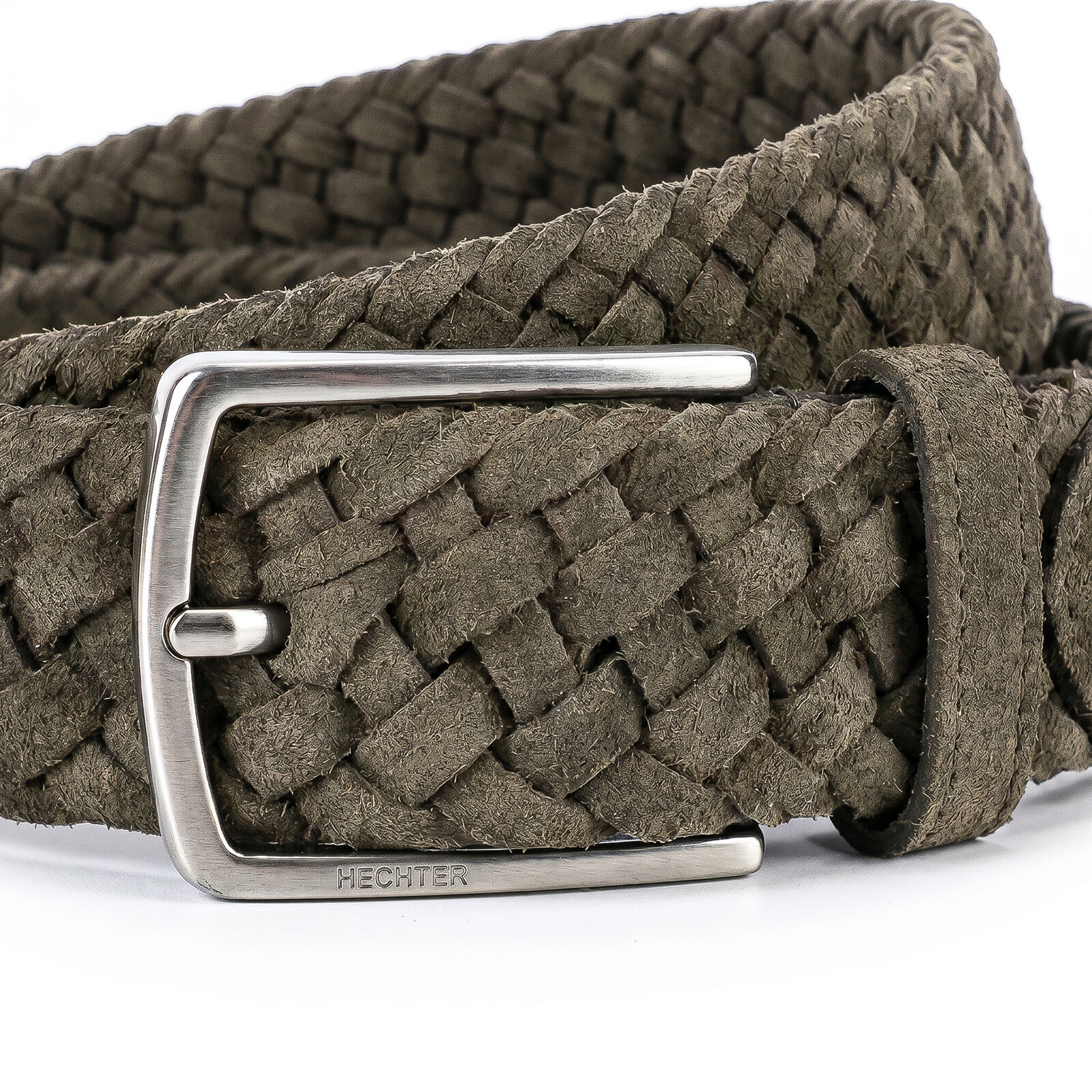 HECHTER leren heren riem, olijf