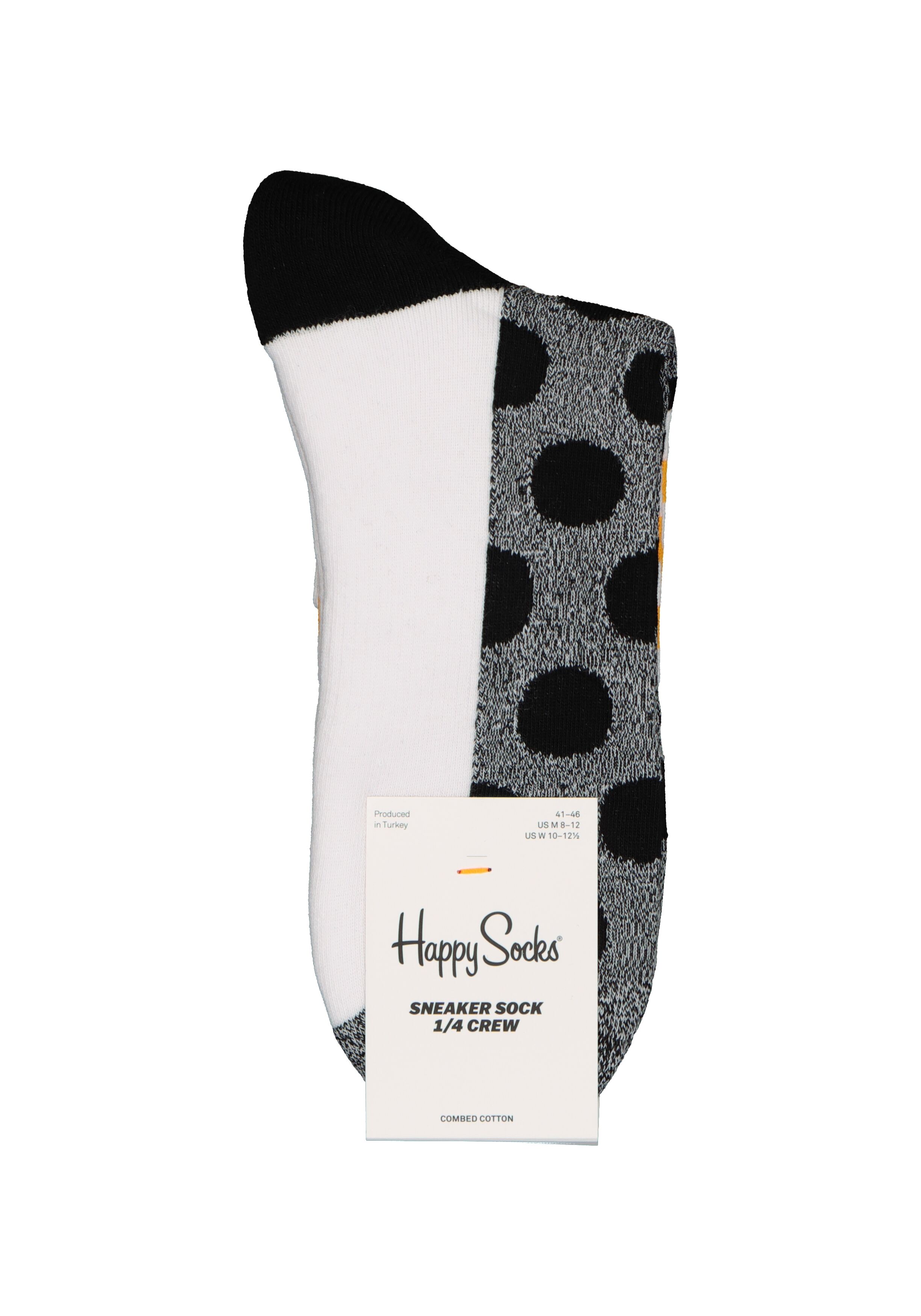 Happy Socks Big Dot 1/4 Crew Sock, korte sok met stippen